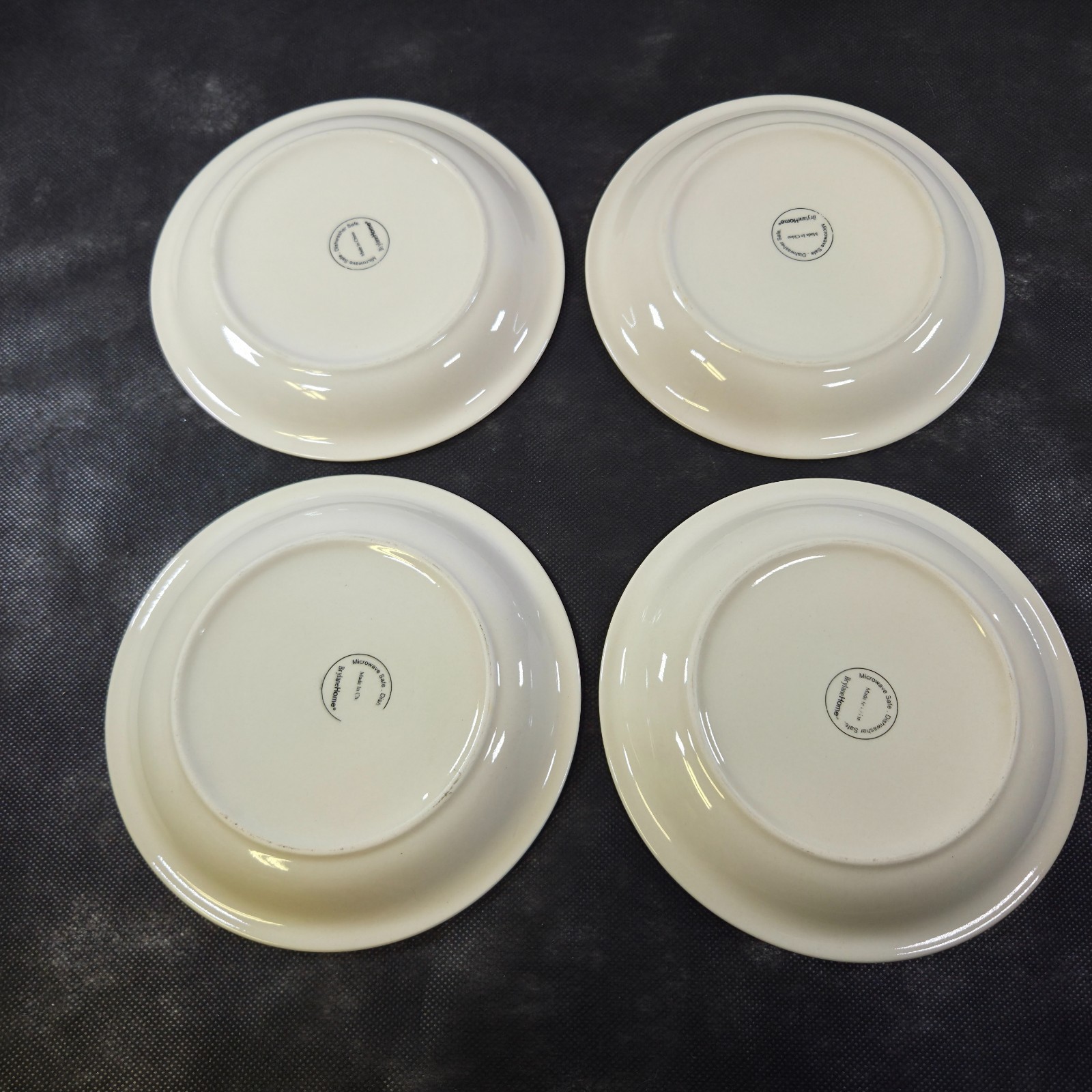 HOLIDAY Set of 4 Brylane Home Pottery Green Swirl Salad Appetizer Plates 7 1/4″