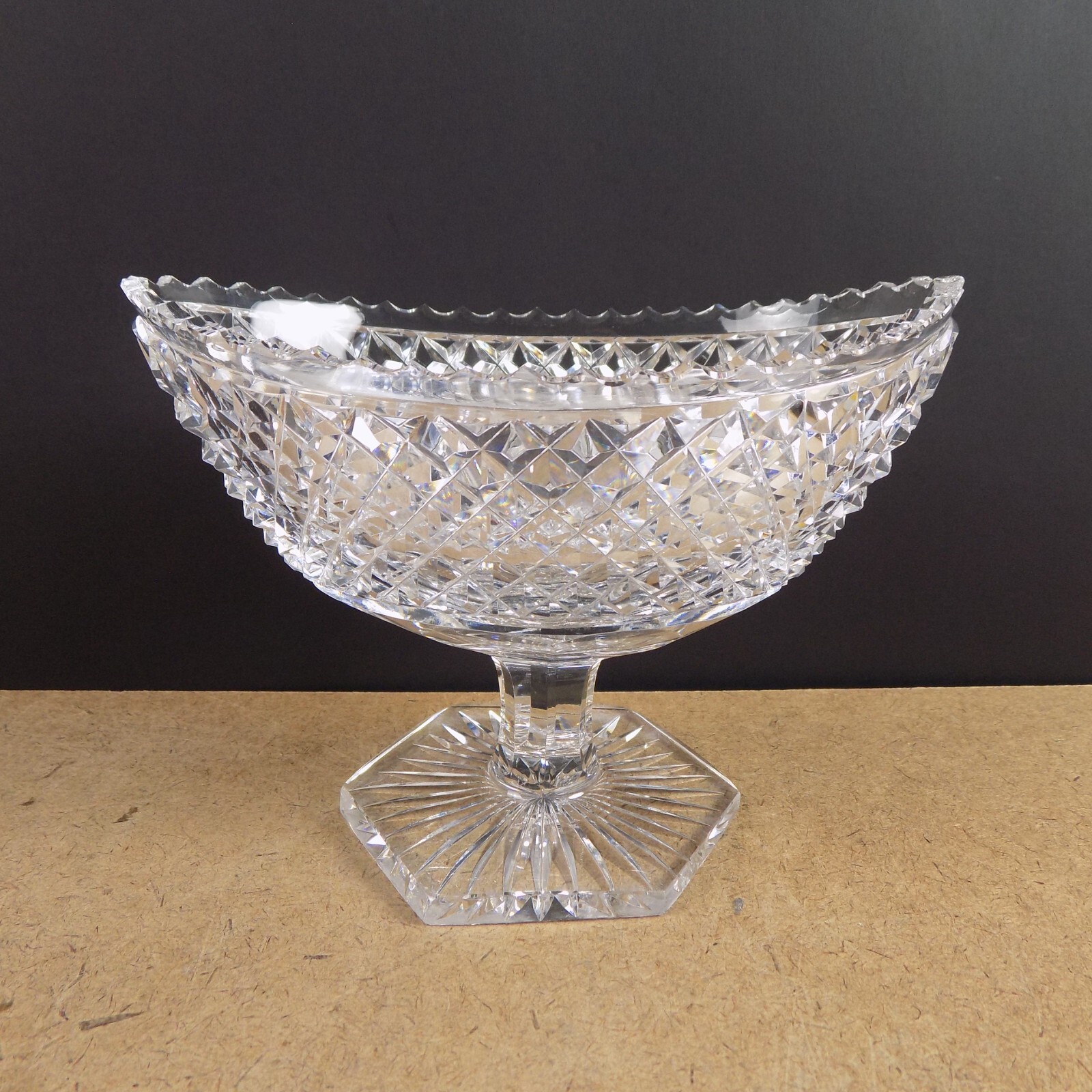 Antique Anglo Irish Cut Glass Crystal Jelly Compote Sweetmeat Dish