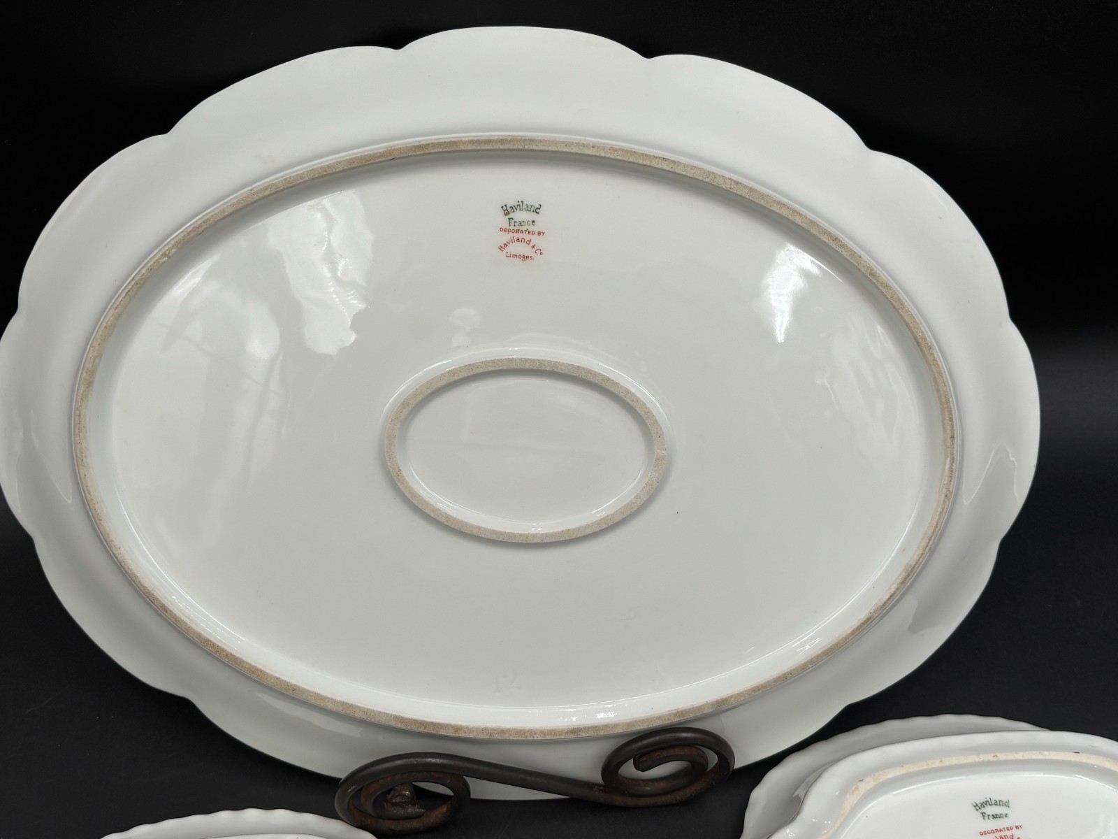 Haviland “SCHLEIGER 524” Germany ~ 3 Piece Serving Set: (2) Bowls (1) Platter