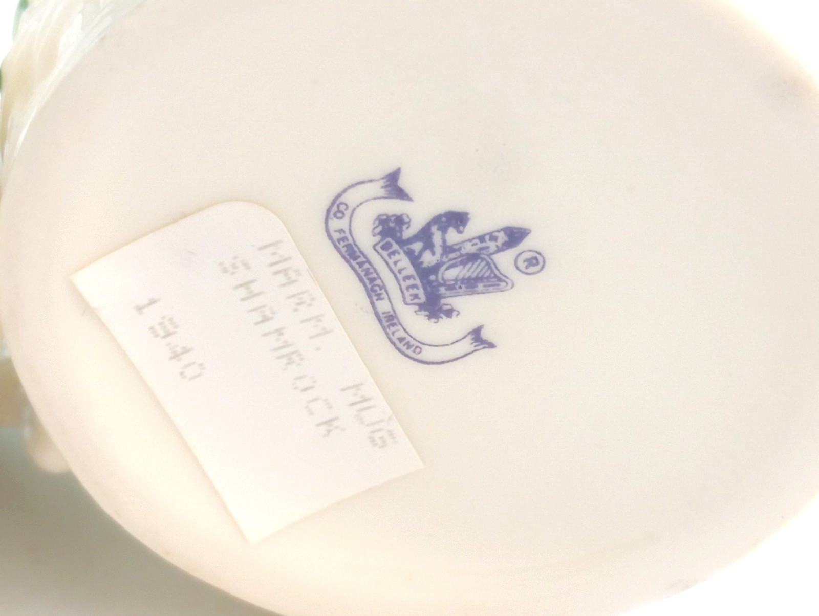 Vintage 1940 Belleek shamrock teacup set of three made in Ireland