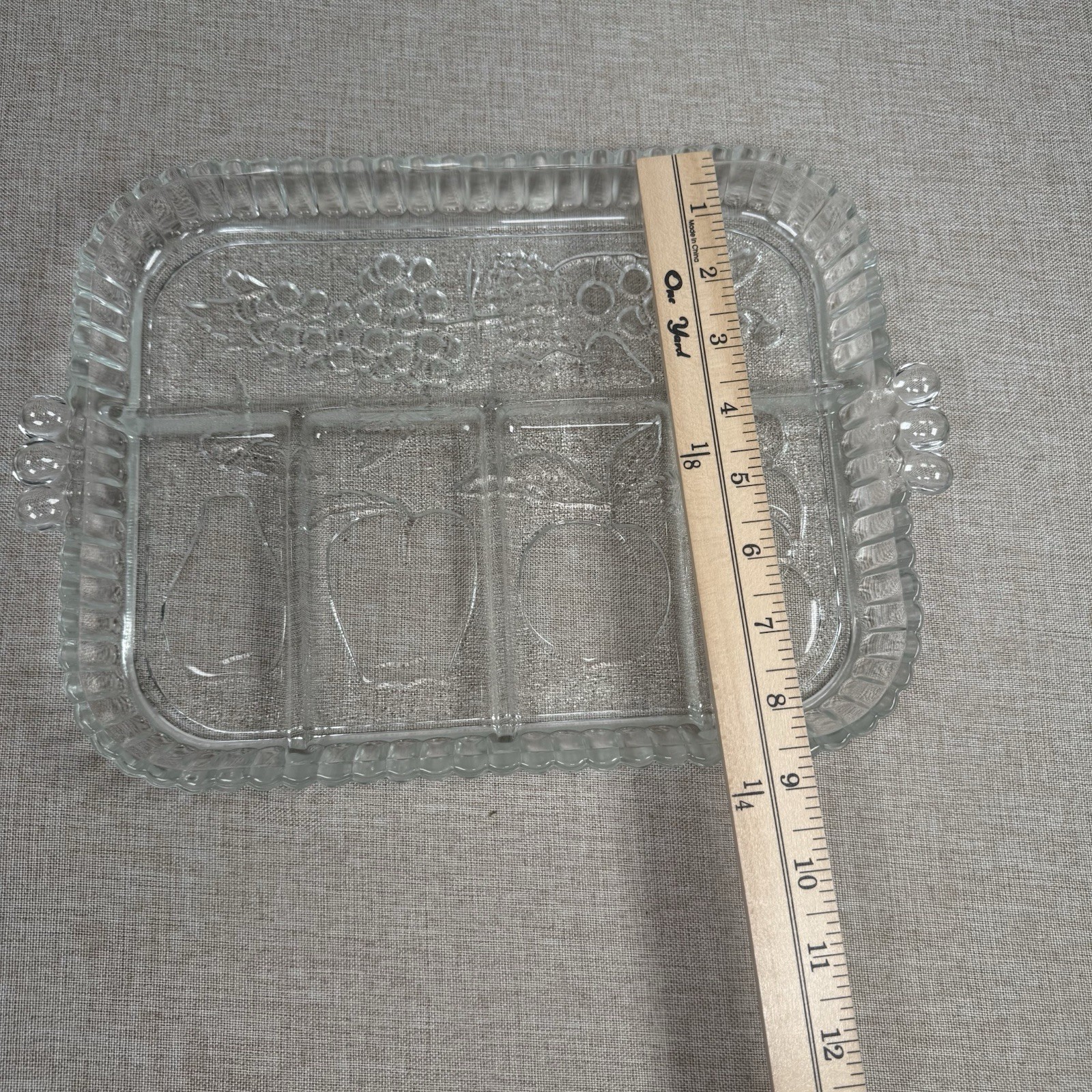 Vintage Indiana Glass Divided 5 Part Serving Relish Tray Platter Dish Fruit