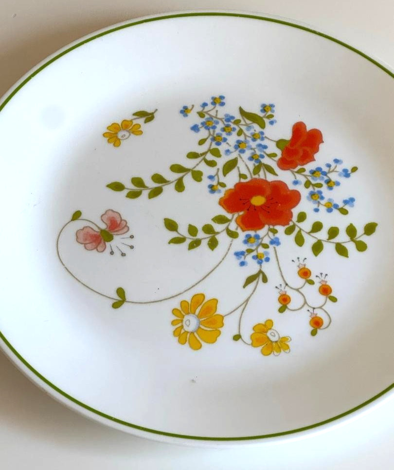 2 VTG Dinnerware Plates Corelle by Corning “Wildflower” Pattern 10.25″ Retro