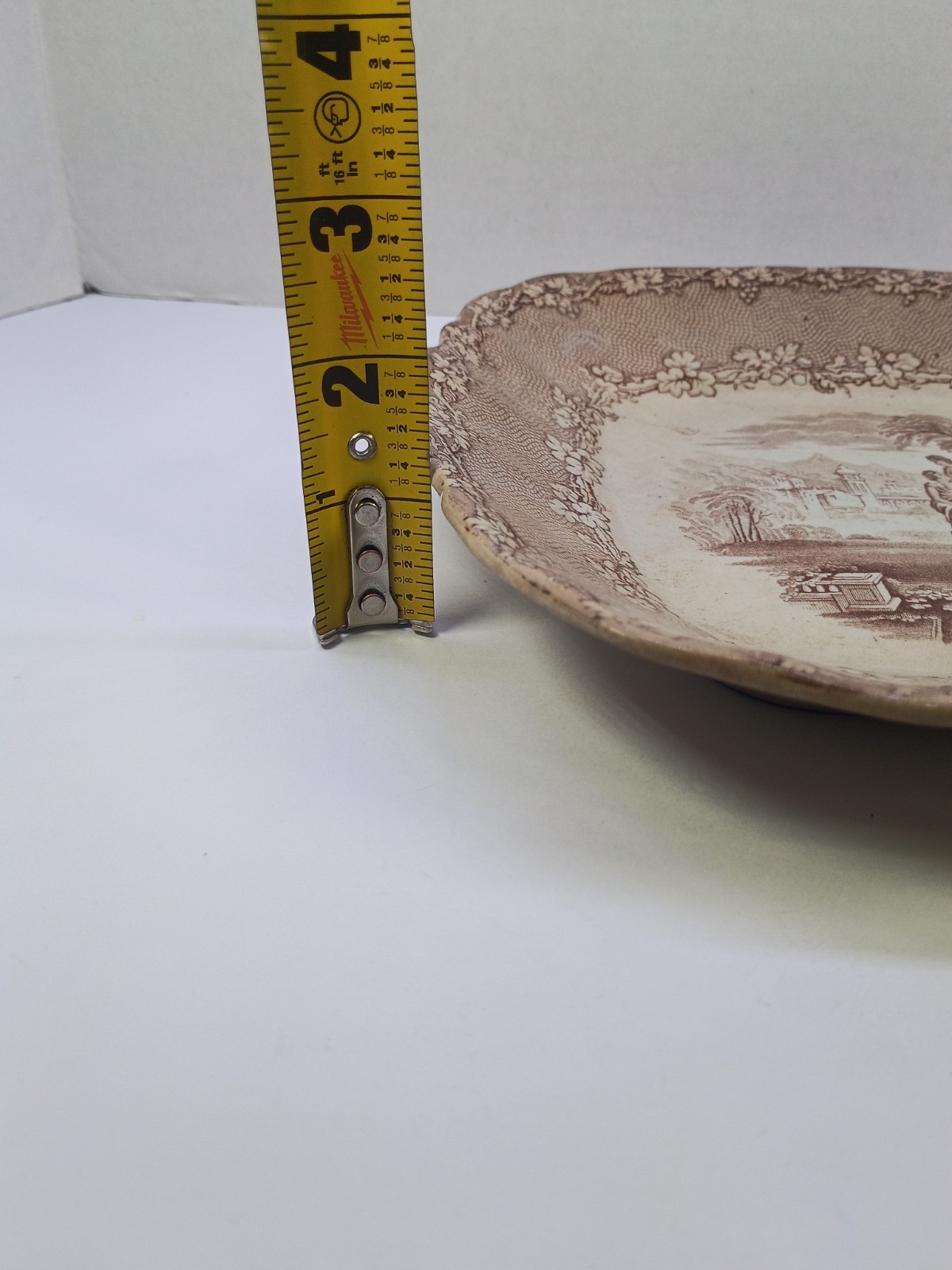 Antique Booths Ravenna Brown Transferware Handled Serving Bowl Dish England 10″