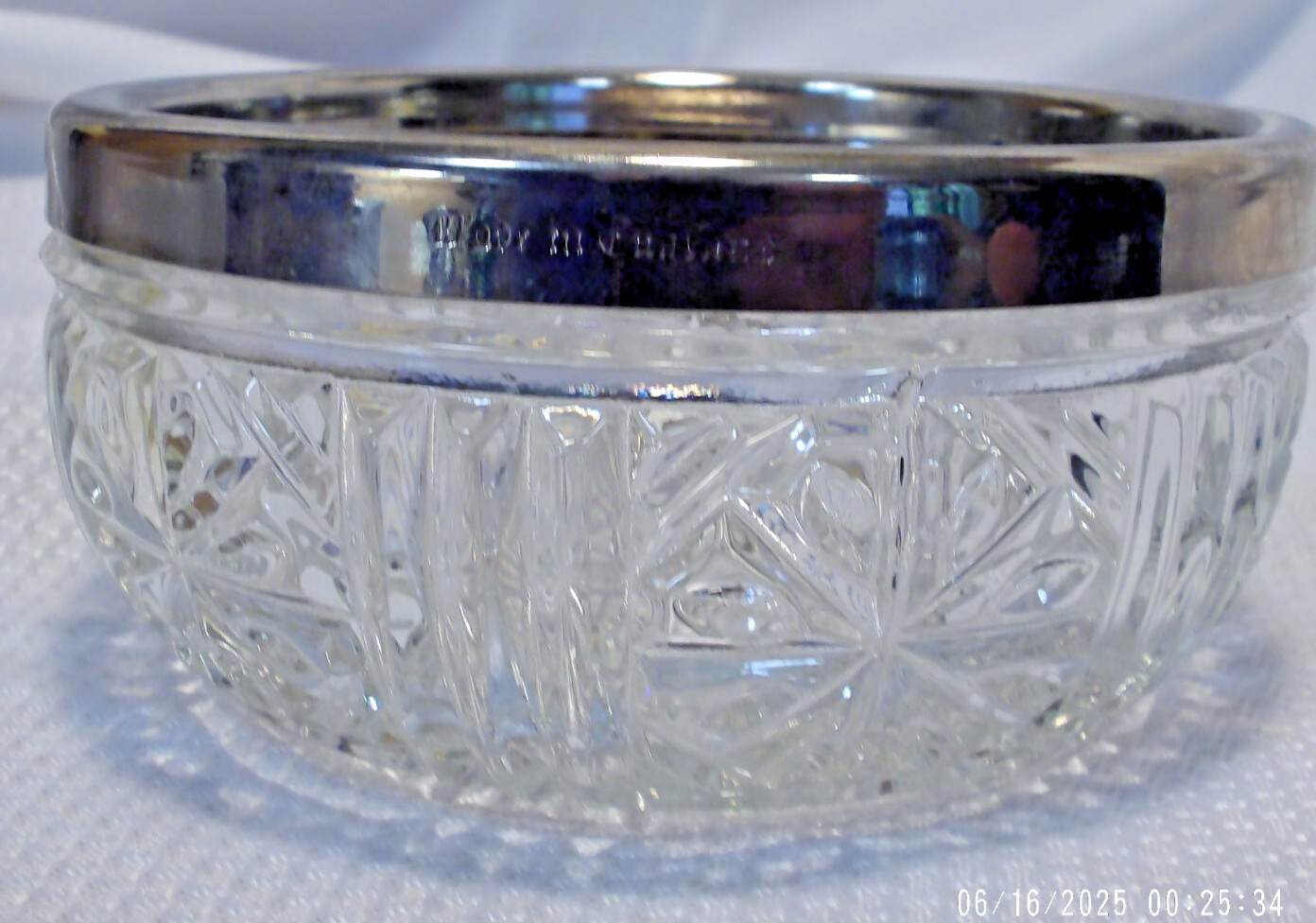 Vintage English Raimond Cut Glass Bowl -England -4 1/2 inches