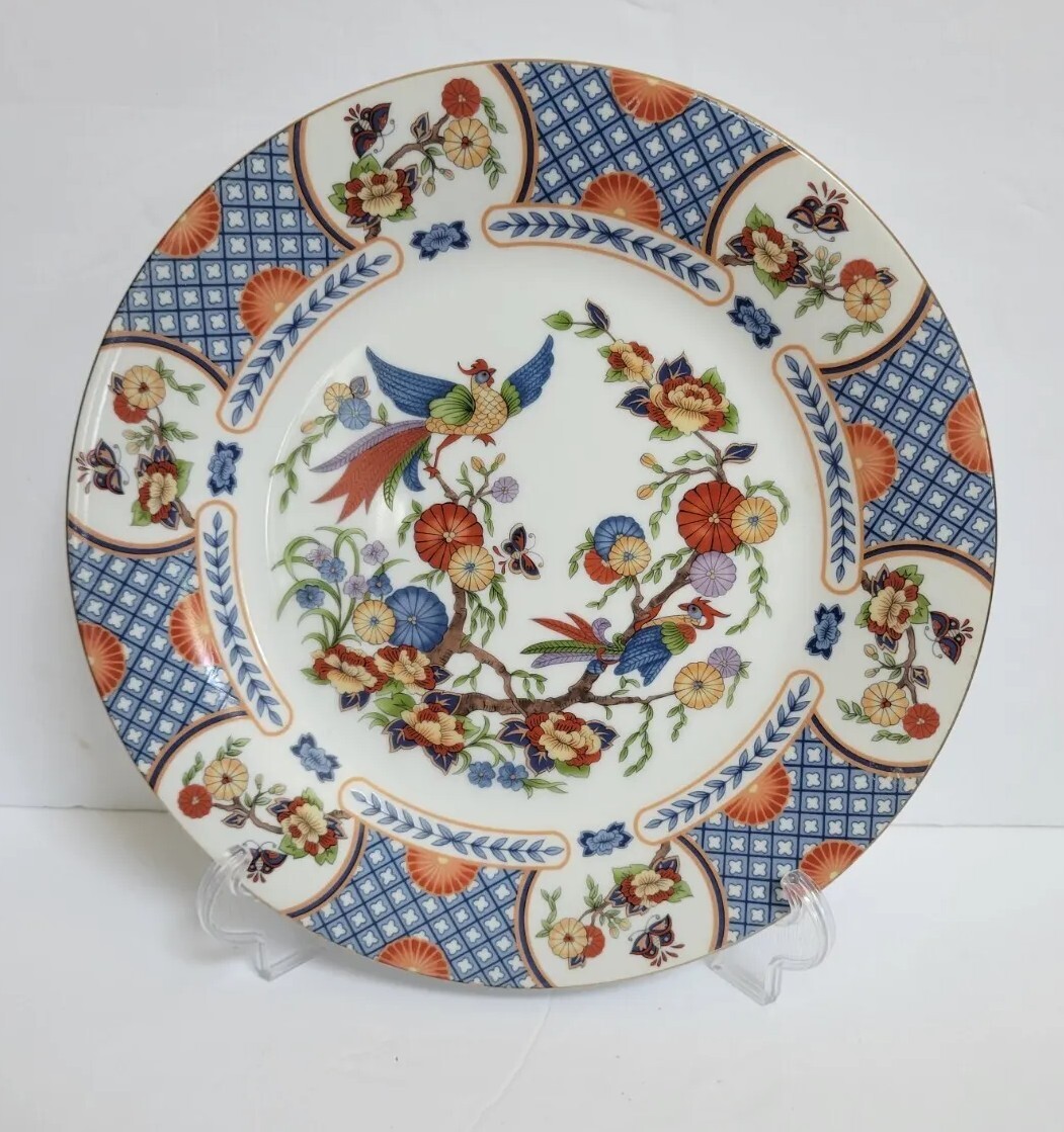 Set of 6 “CHINA GARDEN” 10 1/4″ DINNER PLATES MIKASA FINE CHINA OF JAPAN NOS