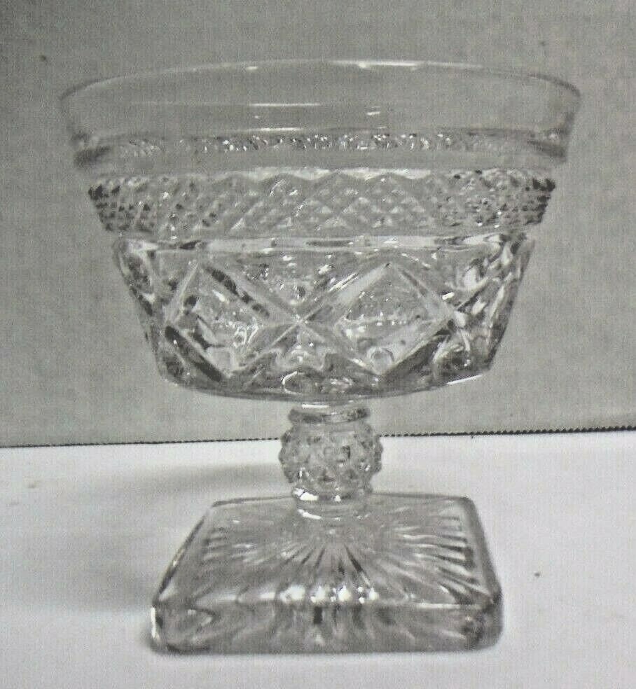 Single Clear Glass Footed Dessert Cup See Picture For Design 3 3/4″ Tall X 3 3/4