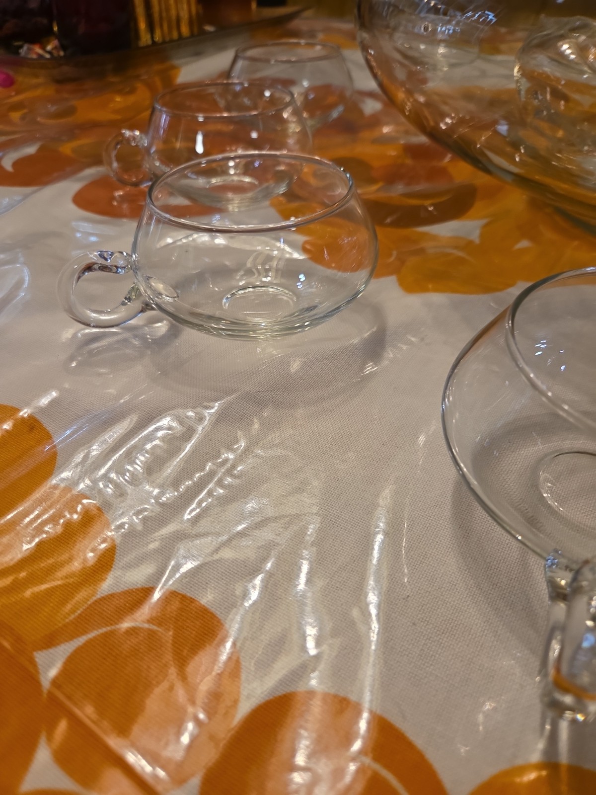 3CHIPS* 14 Piece Hand Blown Crystal Moderno Riekes Crisa Punch Bowl Set w/Ladle