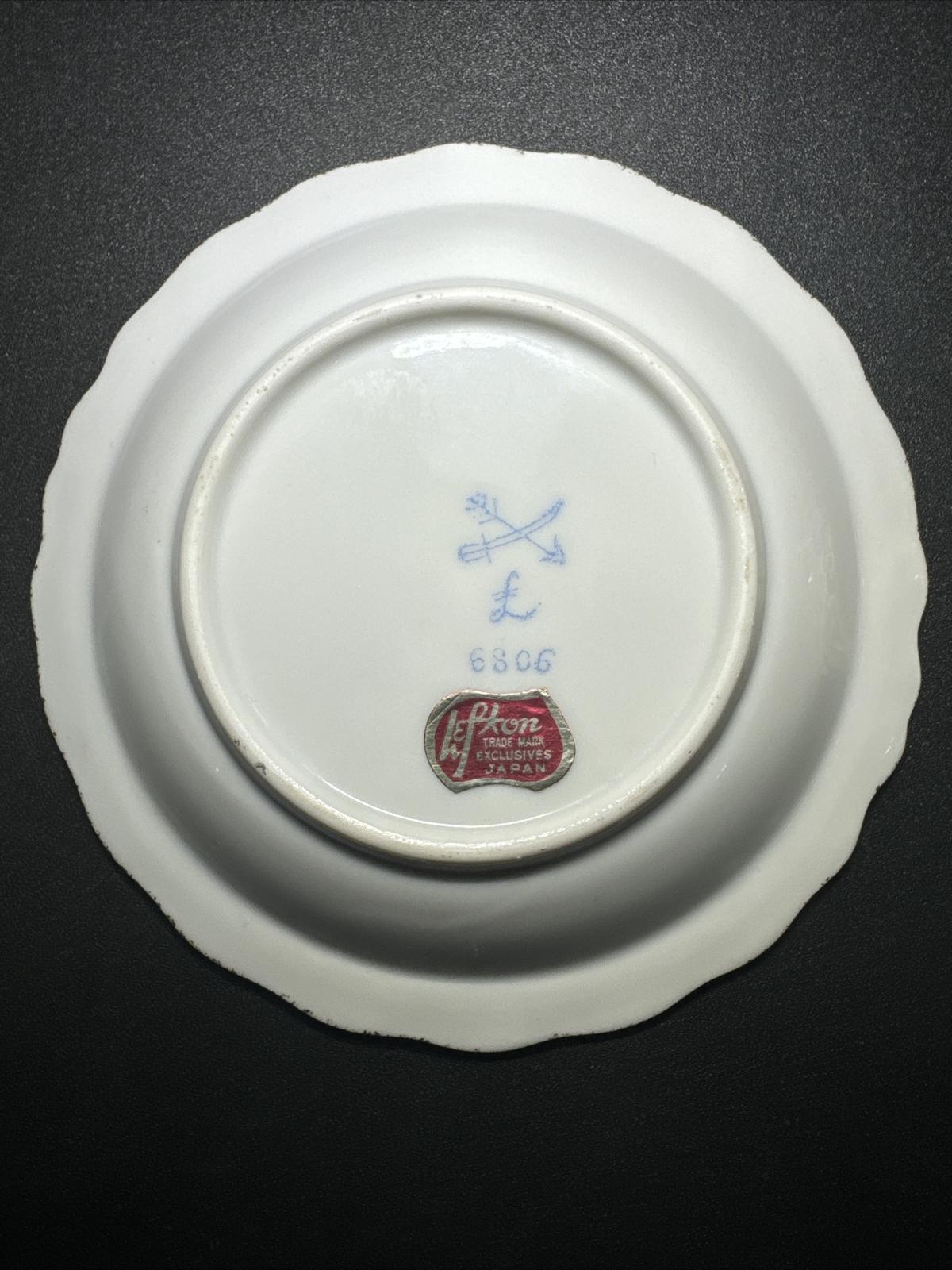 Lefton Vintage China Creamer/Pitcher With Saucer Foil Sticker Flowers Paisley