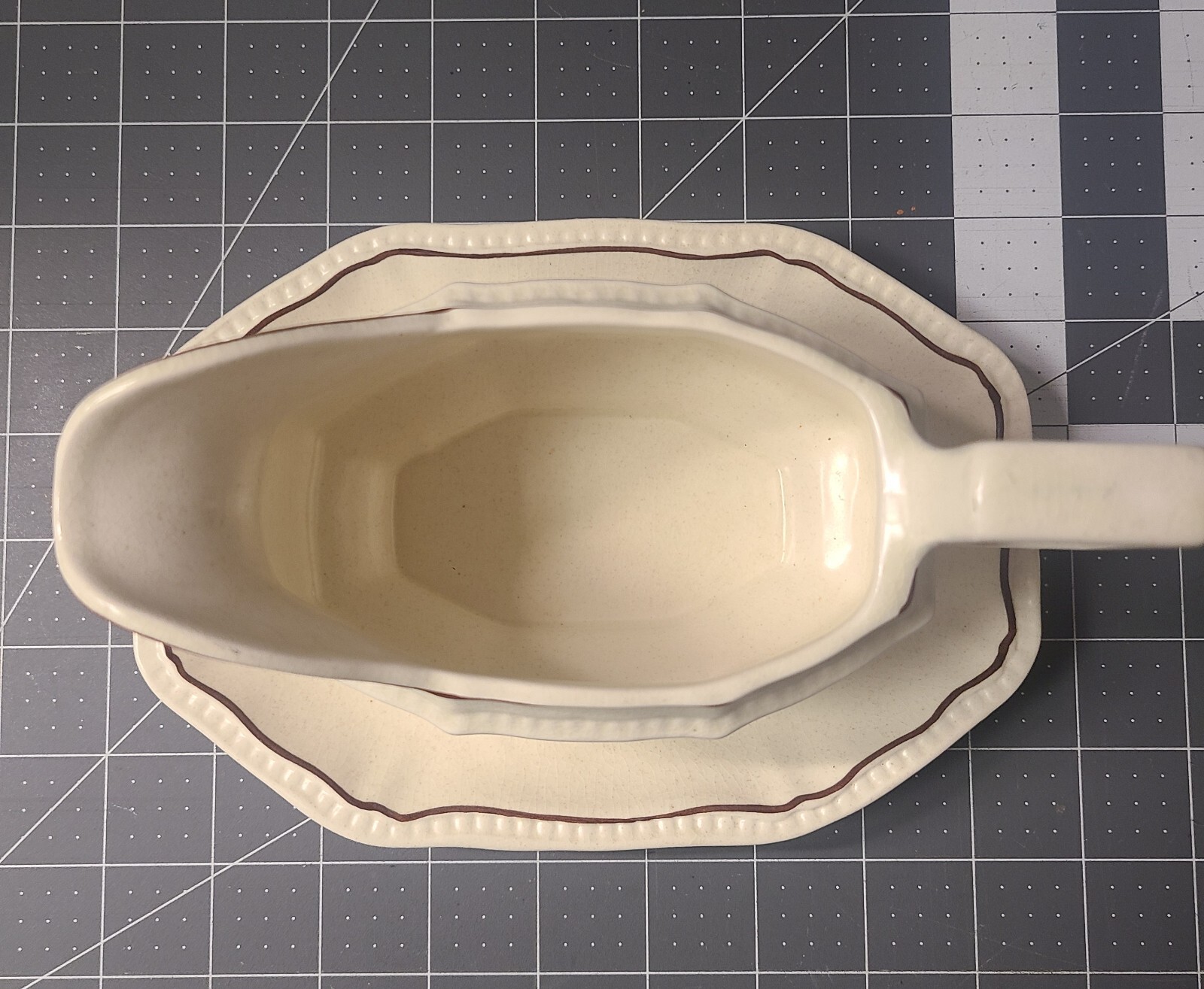 Vintage Kensington English Ironstone Gravy Boat with Underplate Made In England