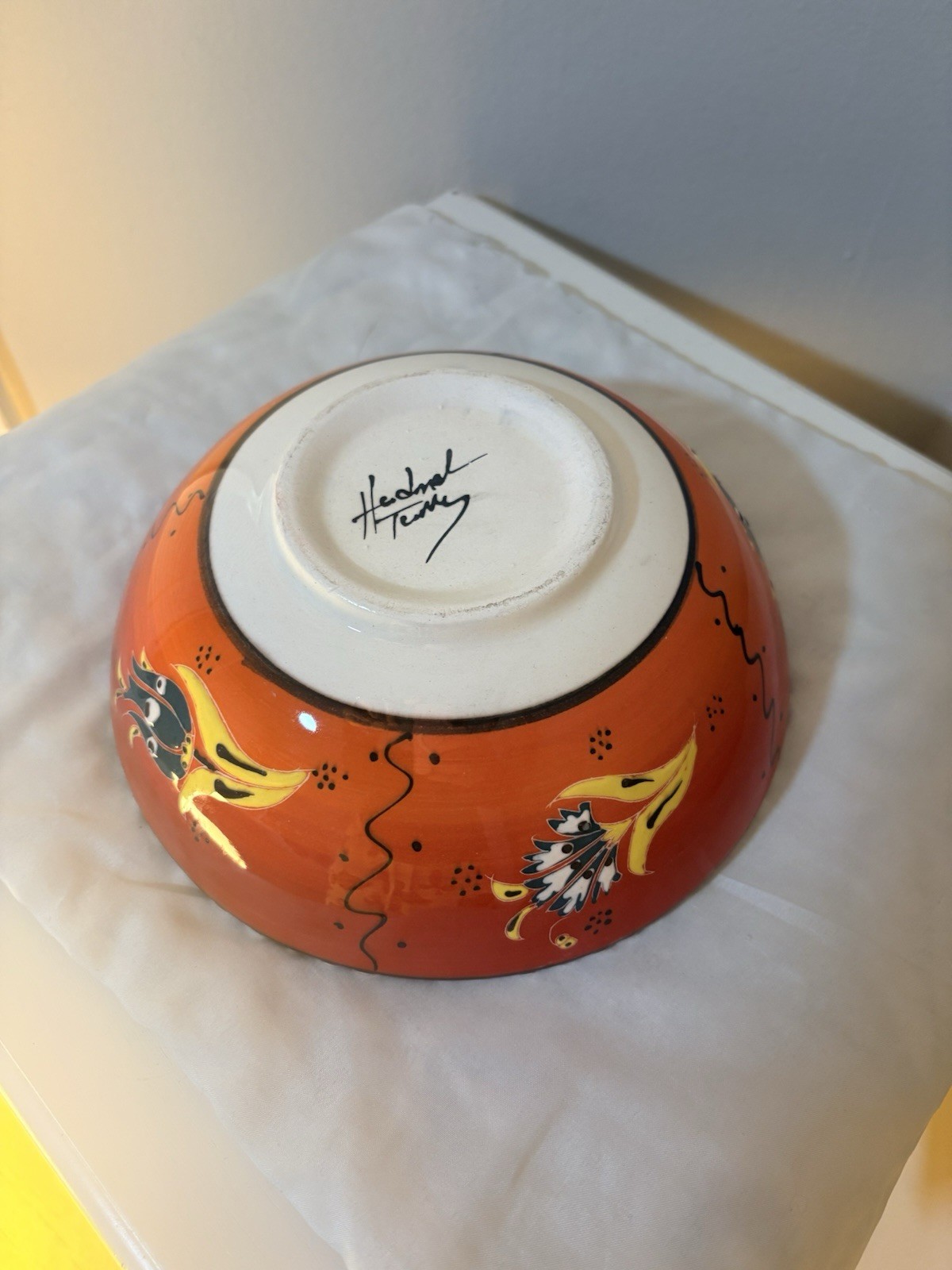Hand Painted Turkish Bowl 7.5inches Signed by The Artist Hand Made