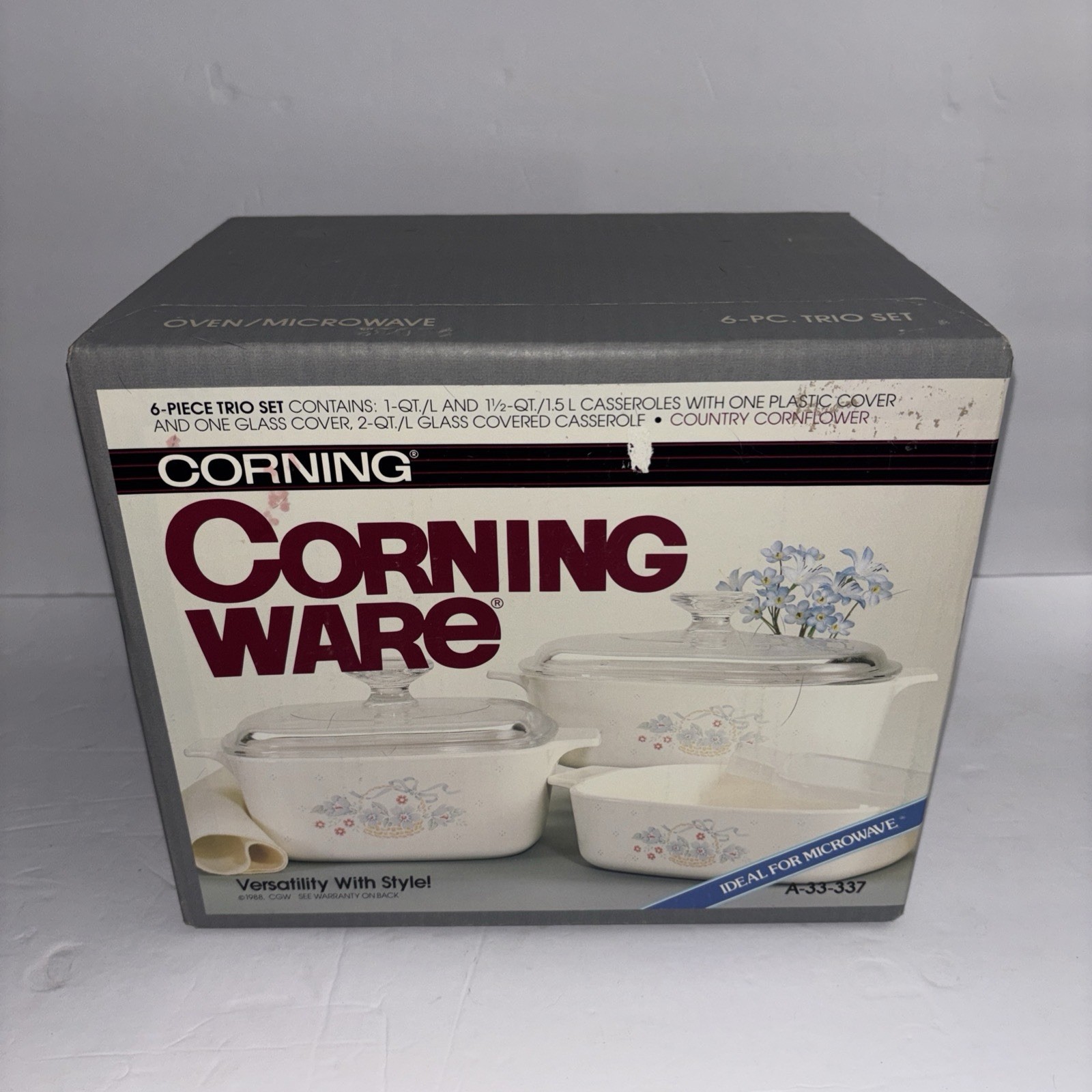 Corning Ware 6 Piece Set Country Cornflower