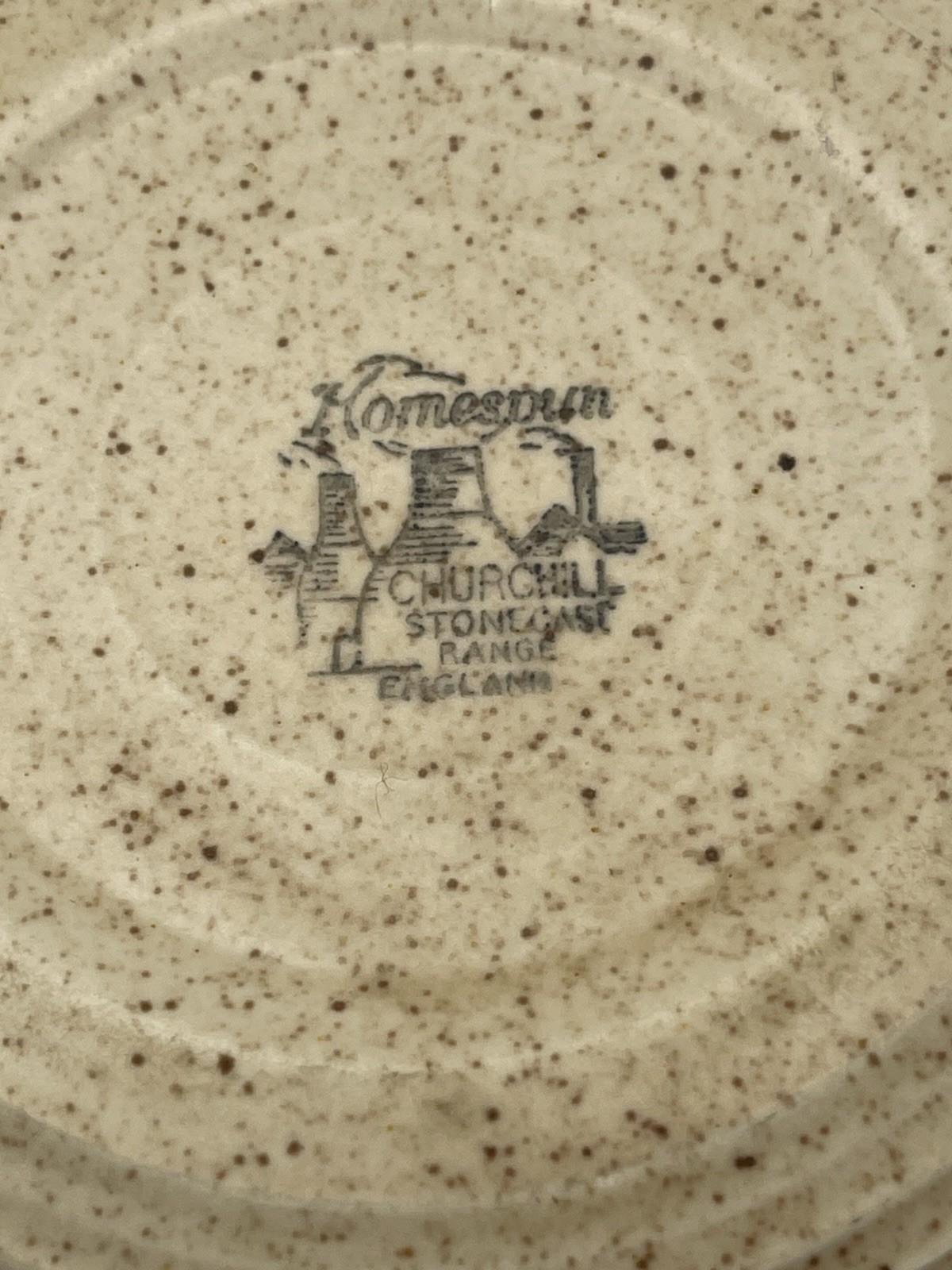 Set Of 4 Homespun Churchill Stonecast Range Cream Speckled Bowls England 7.25”
