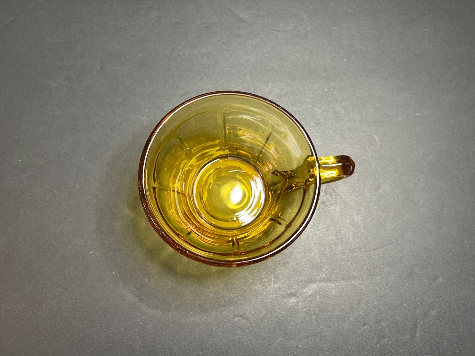 VTG 1930s Diamond Glass Co. Victory Amber Depression Glass Paneled Teacup 2.25″