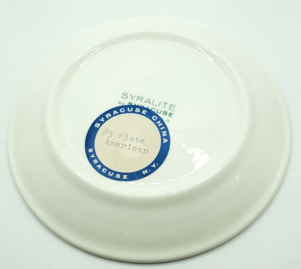 Syralite Syracuse American Plate #3 Plate 5″1/4″wide Blue