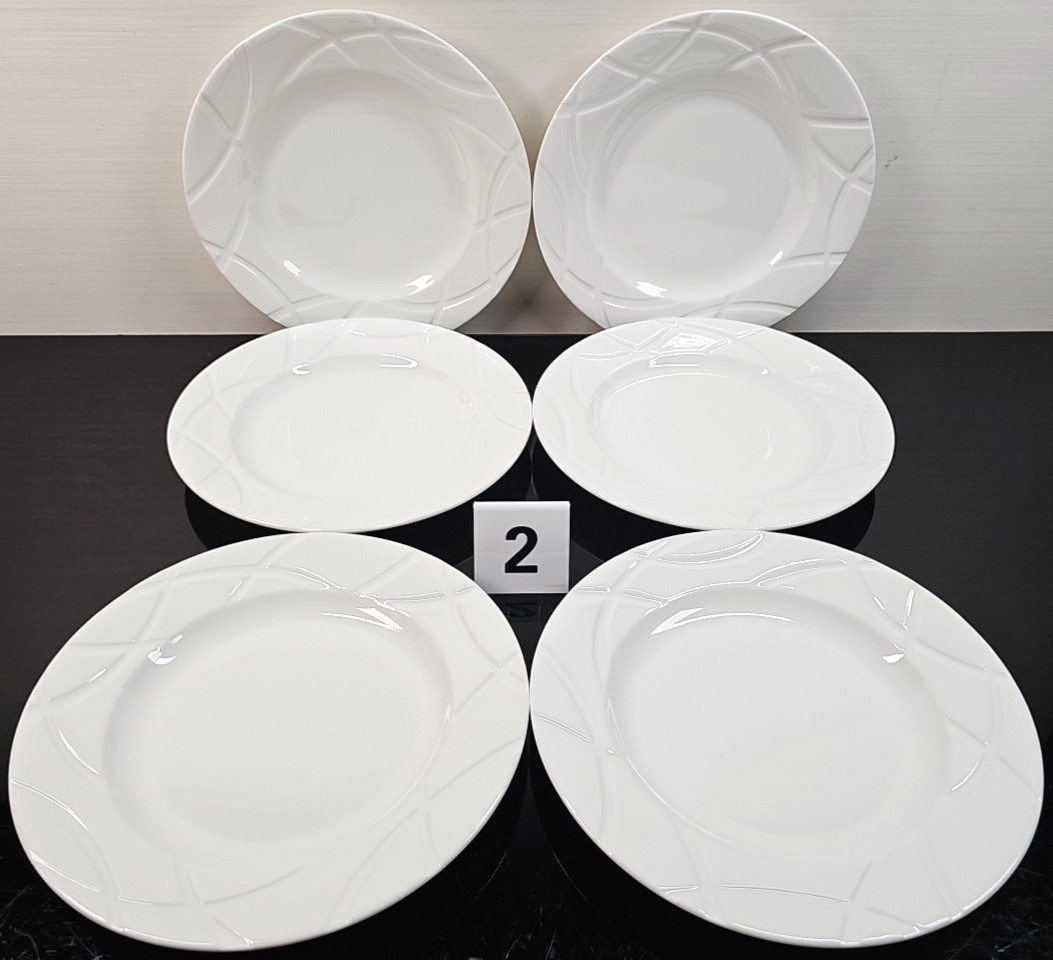 12 Lenox Vibe Salad Plate Set White Swirled Elegant Accent Table Dining Dish Lot