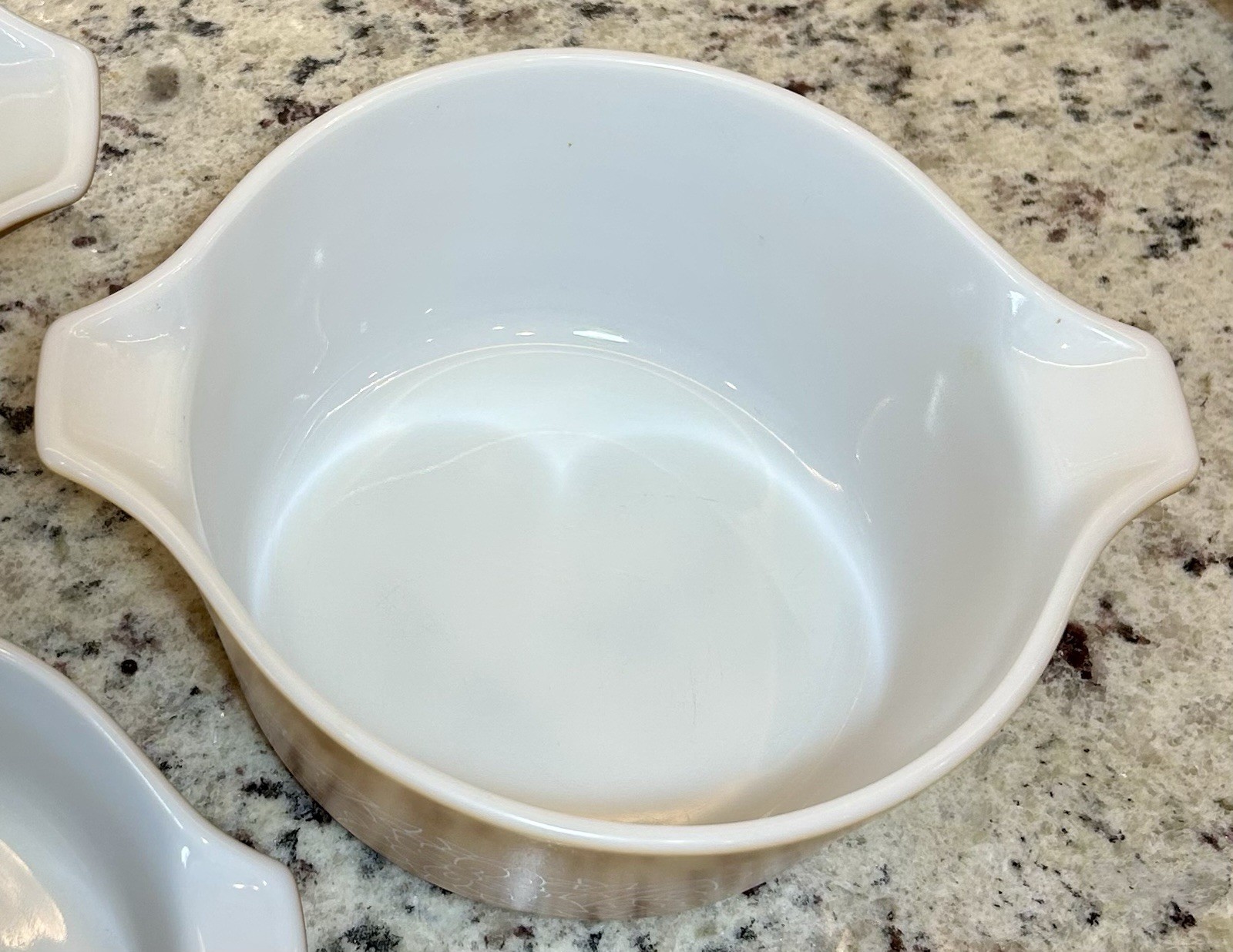 Set of 3 Pyrex Woodland Casserole Dish 475-B, 474-B, 473-B, w/Original Lids.