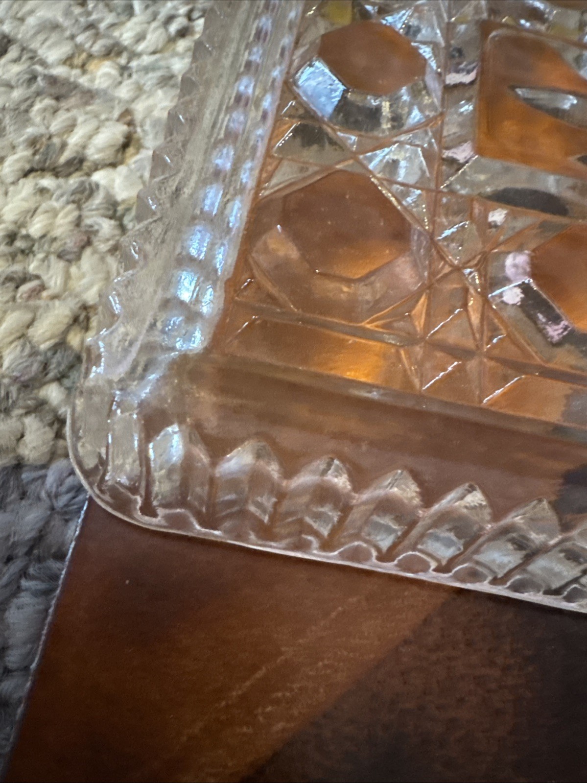 Vintage Federal Glass Windsor Clear Rectangular Tray 8⅜” × 4⅝”