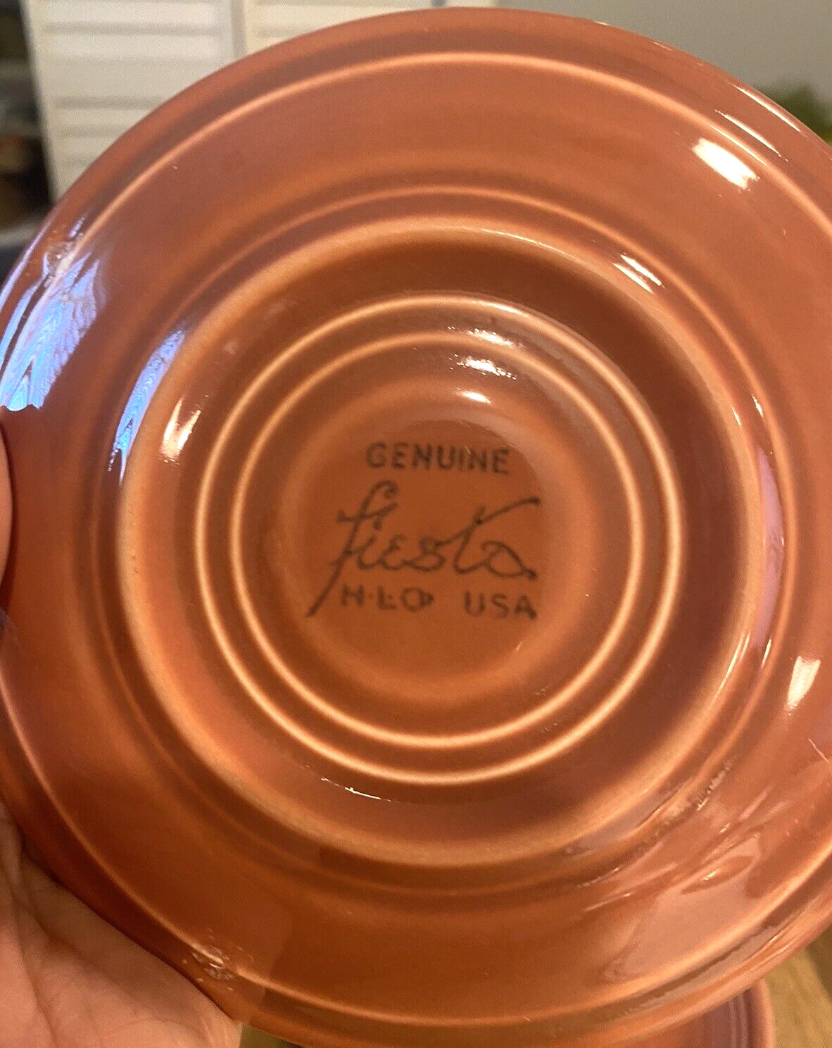 Vintage Fiesta Set of 5 Rose: 4 Saucers 1 Tom & Jerry Mug c 1950-1959 Mint cond