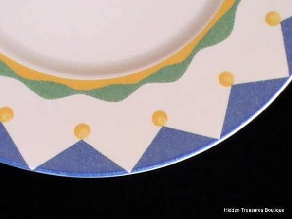 Mikasa “Bosa Nova” 12″ Chop Plate Round Platter Blue Yellow Green