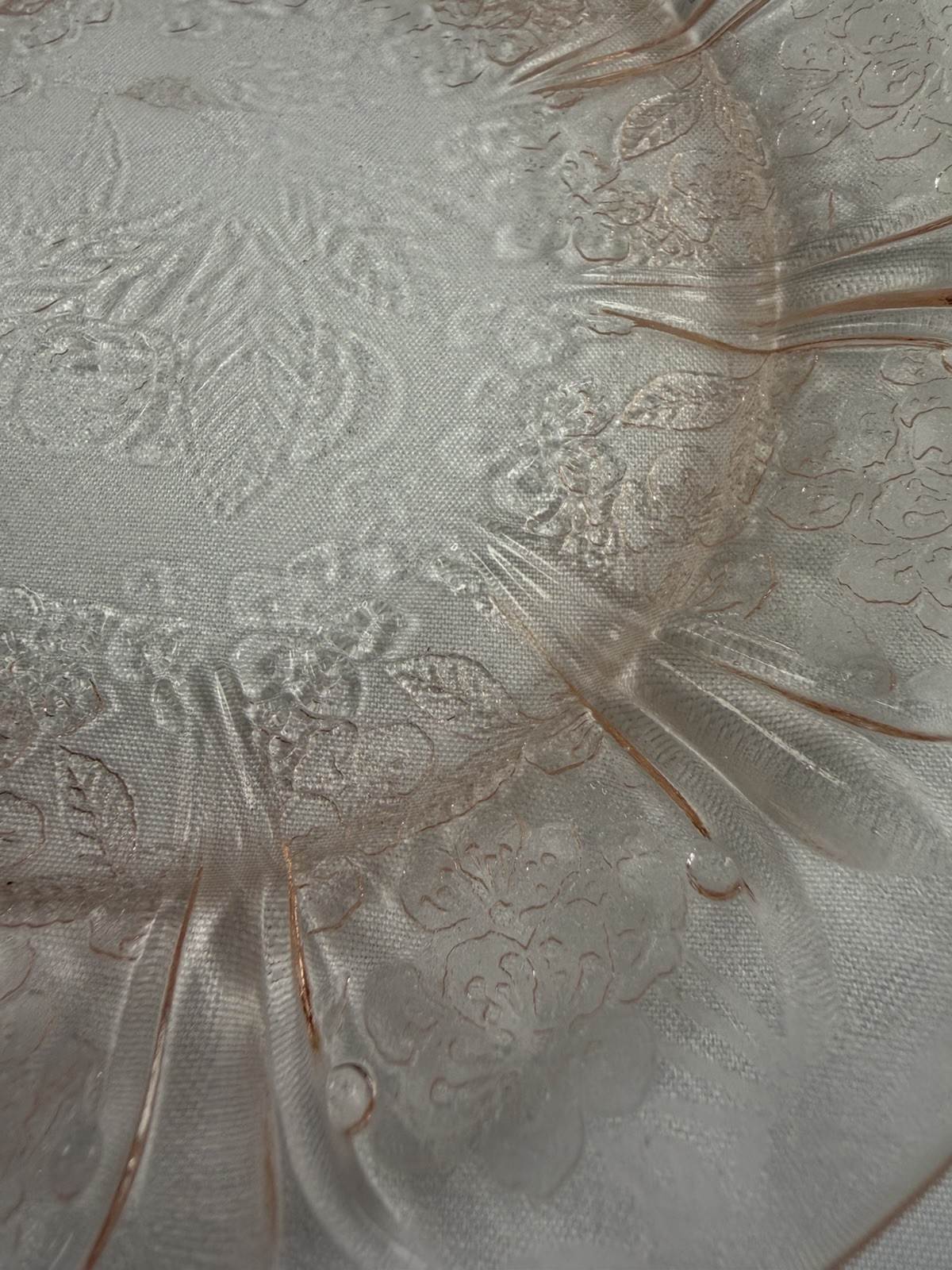 Vintage Cherry Blossom 6 Inch Plates Jeannette Depression Glass Set of 8 1930s