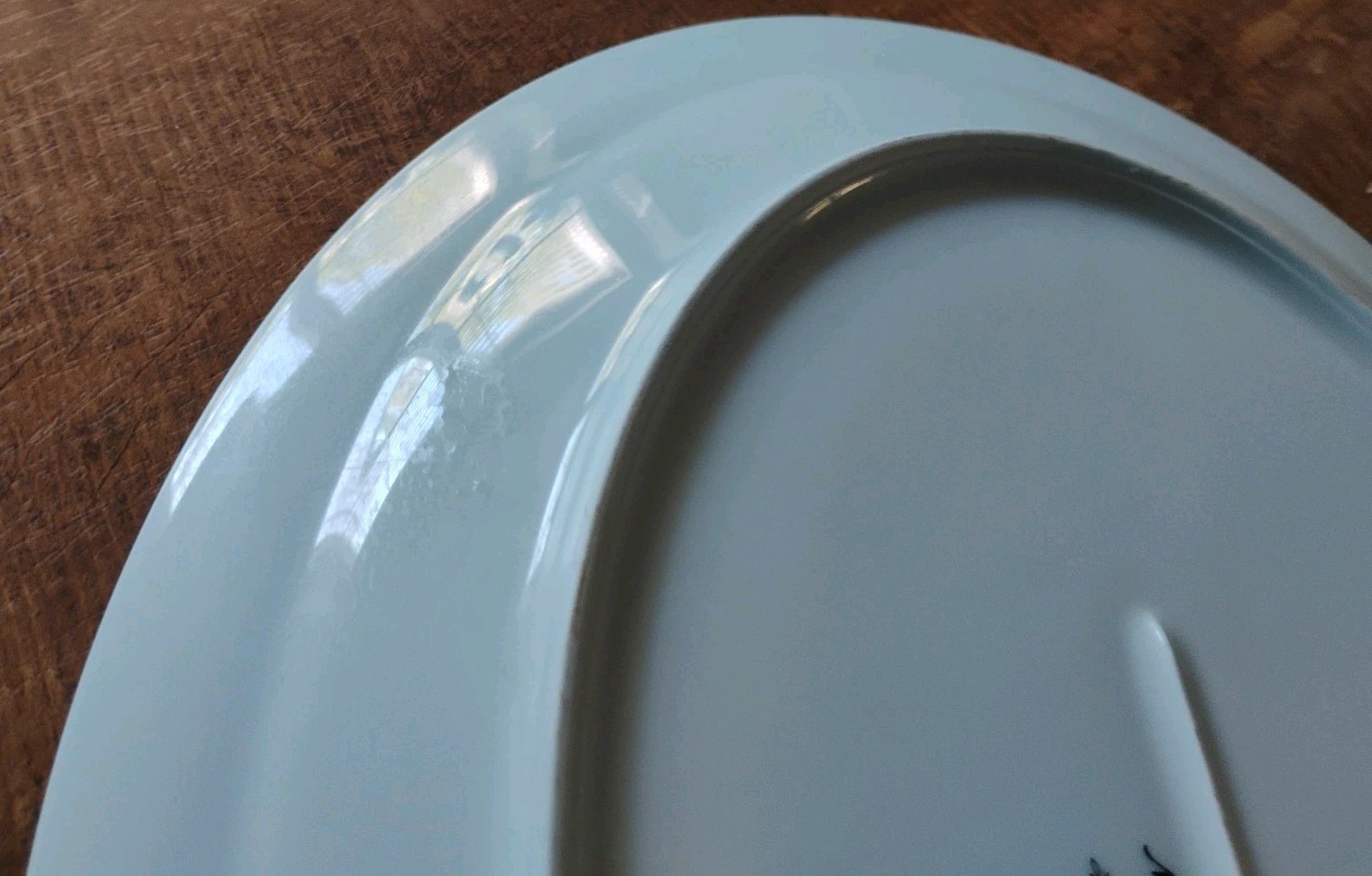 Noritake Fidelity Serving Platter Blue White Flowers Platinum Trim 13.75″