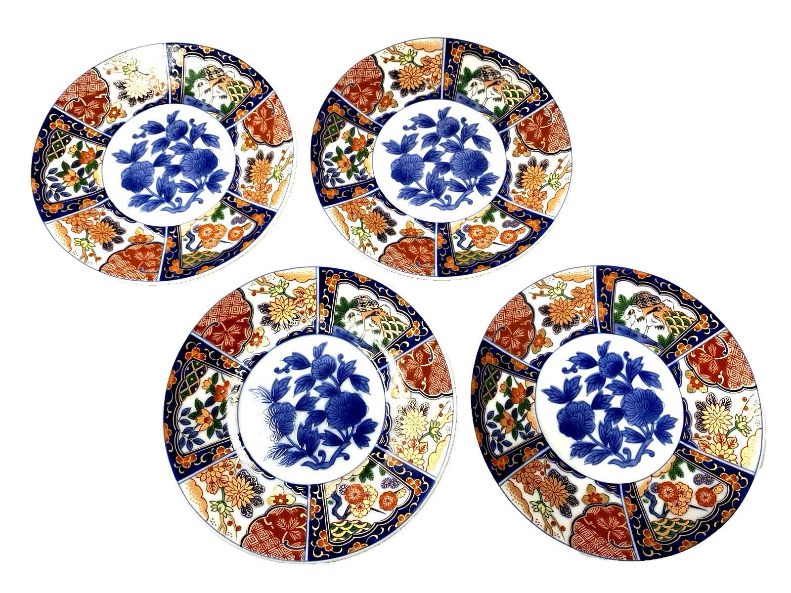 GUMPS KARAKUSA IMARI SET 4 COFFEE TEA CUP&SAUCER 2 SETS AVAIL RED BLU GREN GILT