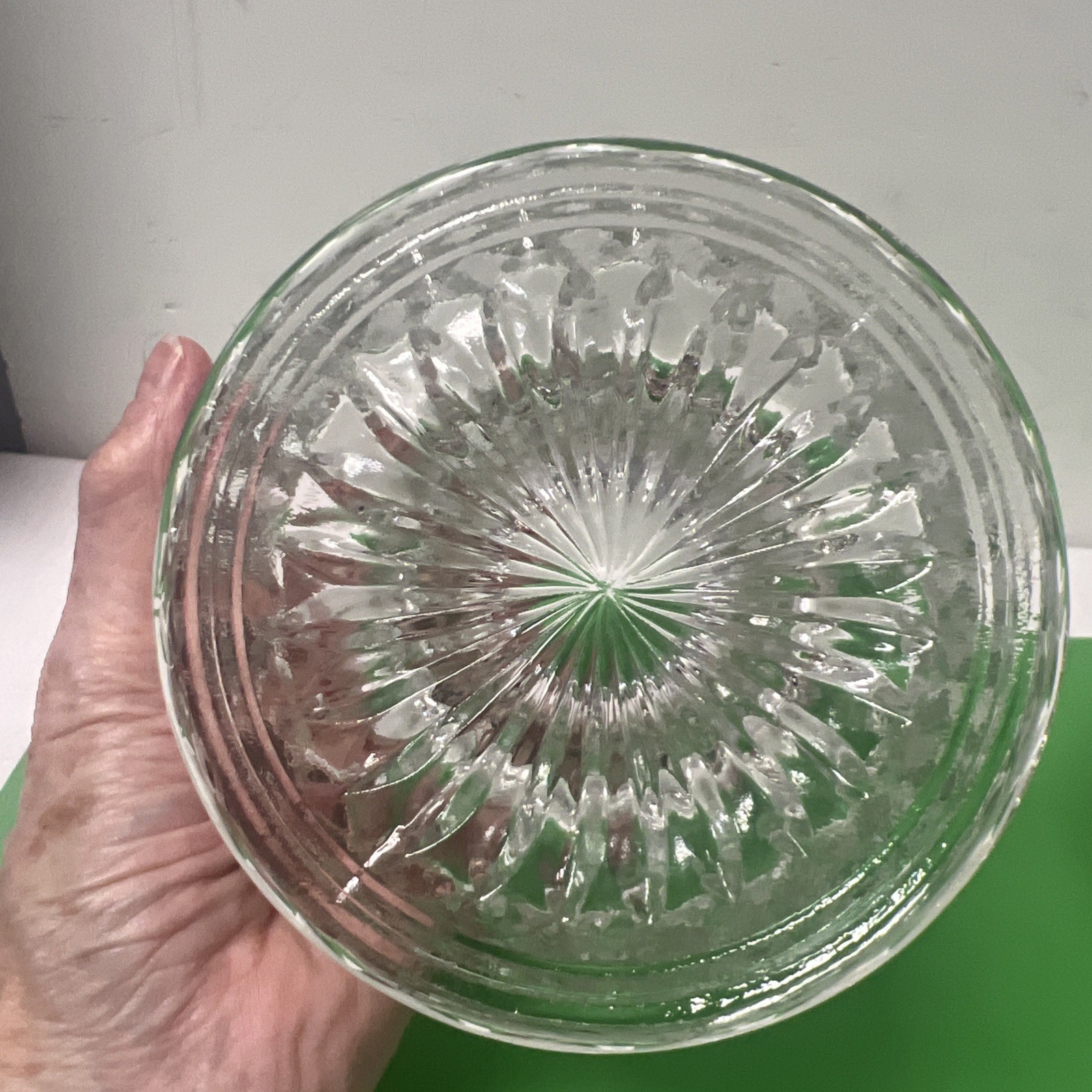Lot Of 2 Vintage Anchor Hocking Wexford Diamond Pointed Clear Candy Dish W/lid