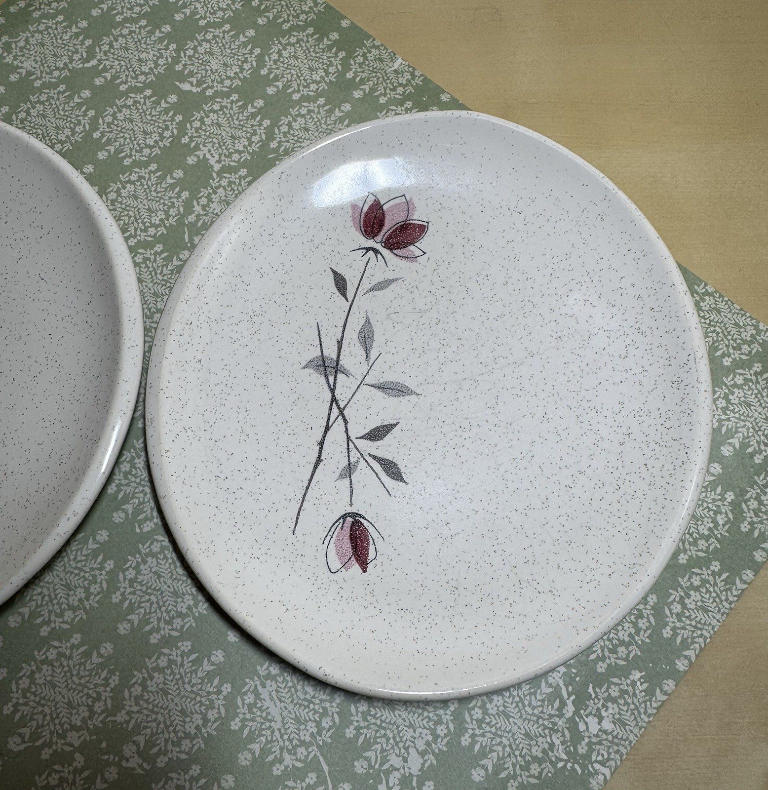 2 Franciscan Duet Rose Bread & Butter Plates USA c.1956-1967 FAST SHIPPING