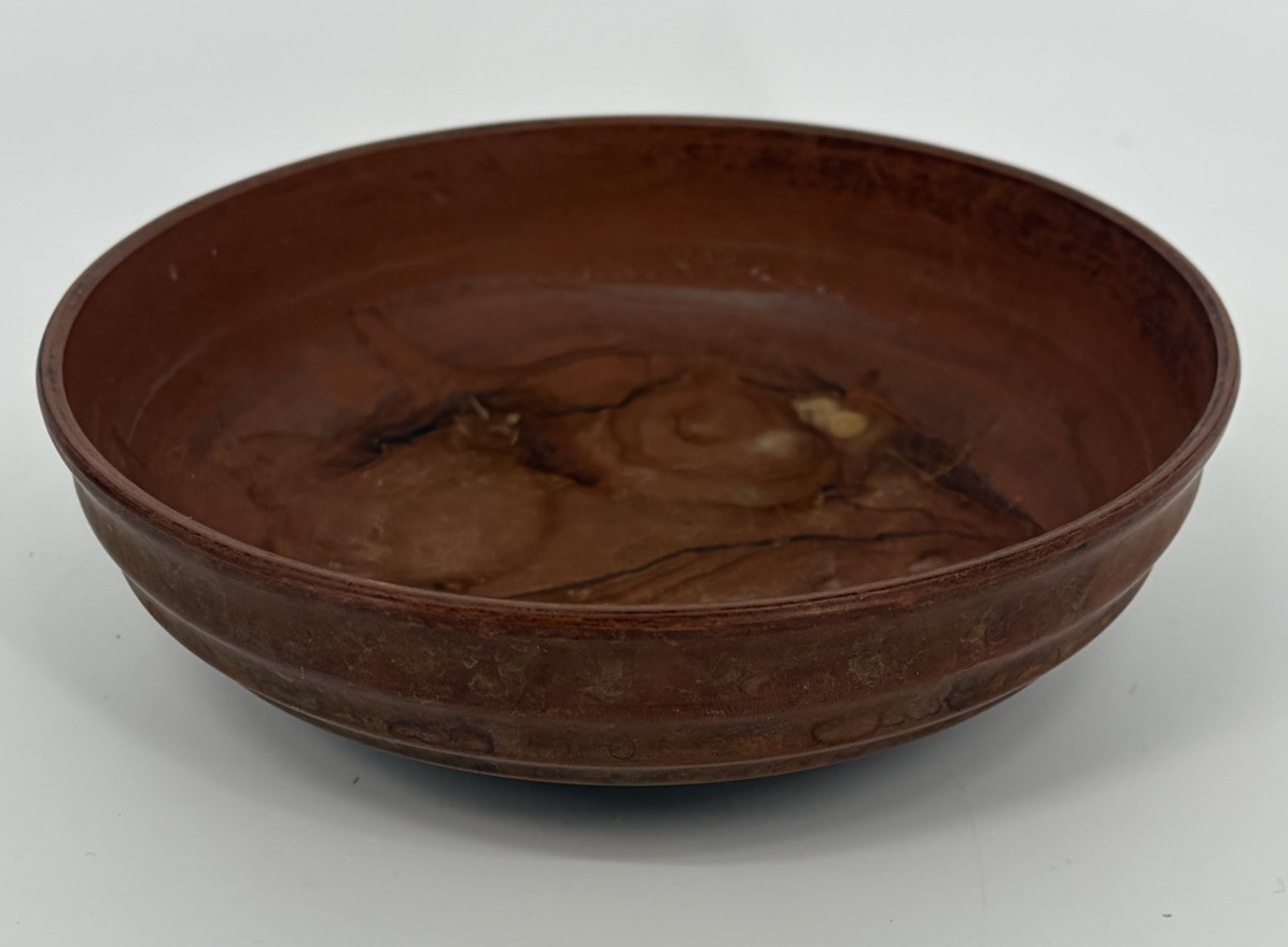 Vintage Earthenware Unglazed Pottery Bowl Red Clay 6 1/2 Inches