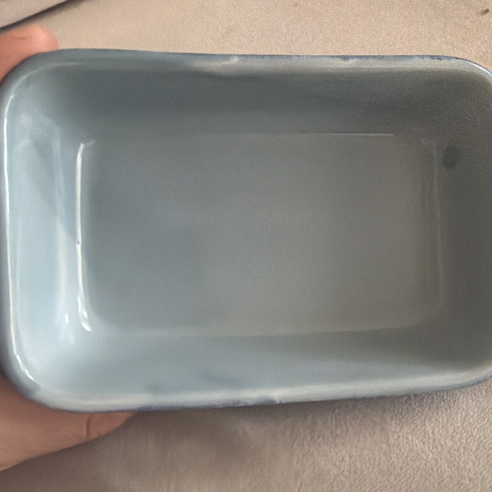 Beautiful Blue Rectangular Italian Pottery Serving/Dipping Dish Made in Italy