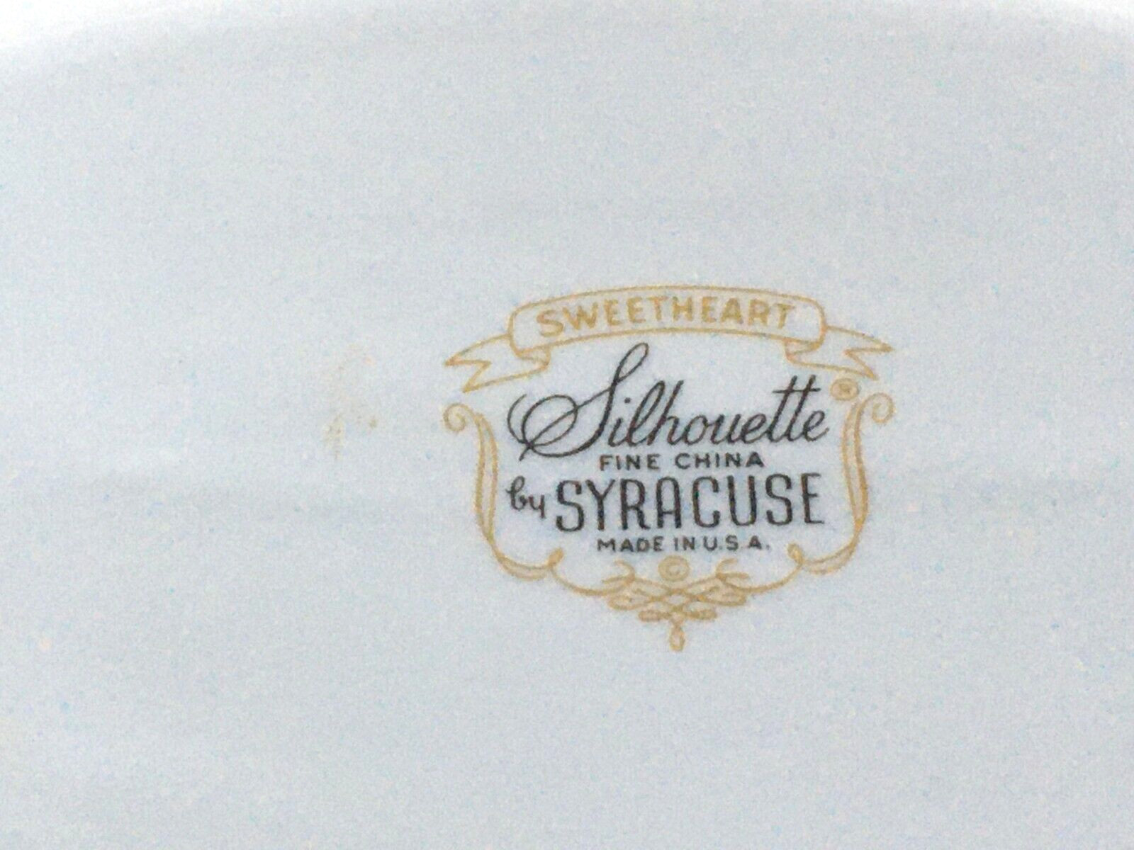Syracuse China Silhouette Sweetheart Vegetable Bowl White Blue Floral Platinum