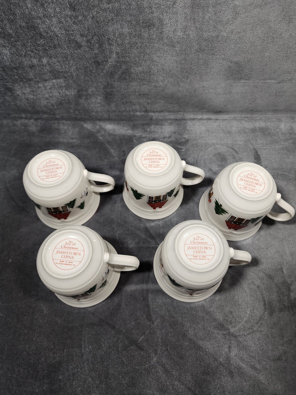 Vtg Jamestown China Action THE JOY OF CHRISTMAS Dinner Plates/Bowls/Cups/15 pcs