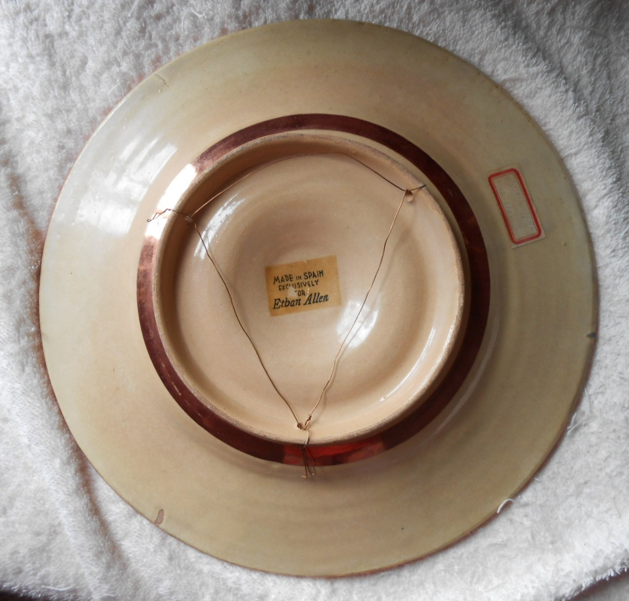 Manises Copper Luster Wall Plate Spain 12″ Ethan Allen Mid Century