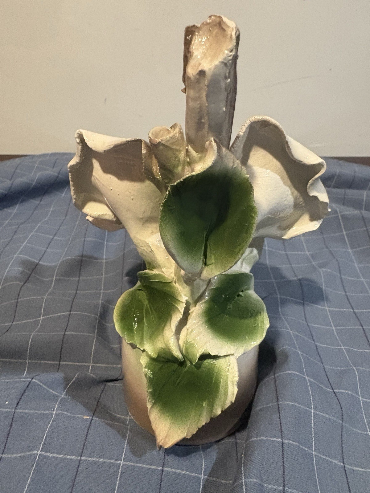 4 Vintage 1920’s Italian Capodimonte Flowers Roses Handmade In Italy