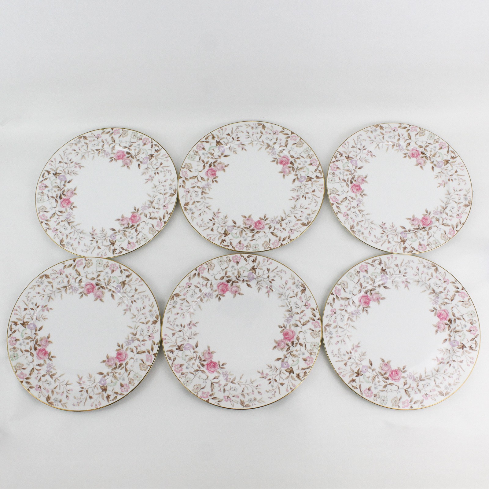 Set Of 6 Sango Jeannette Porcelain Dinner Plates Japan