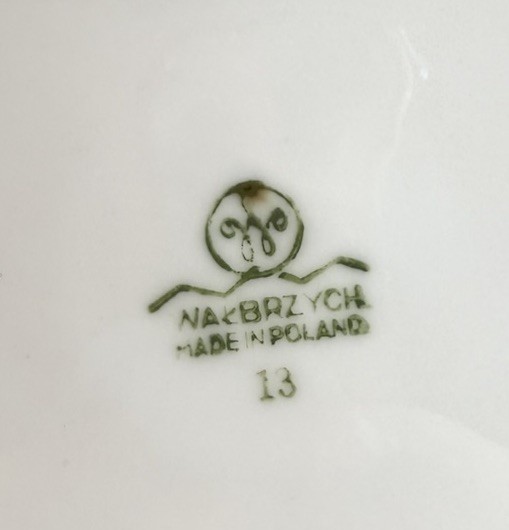 Set of 6 Walbrzych Poland Floral Gold Rim Porcelain Soup Bowls 8.5” Vintage