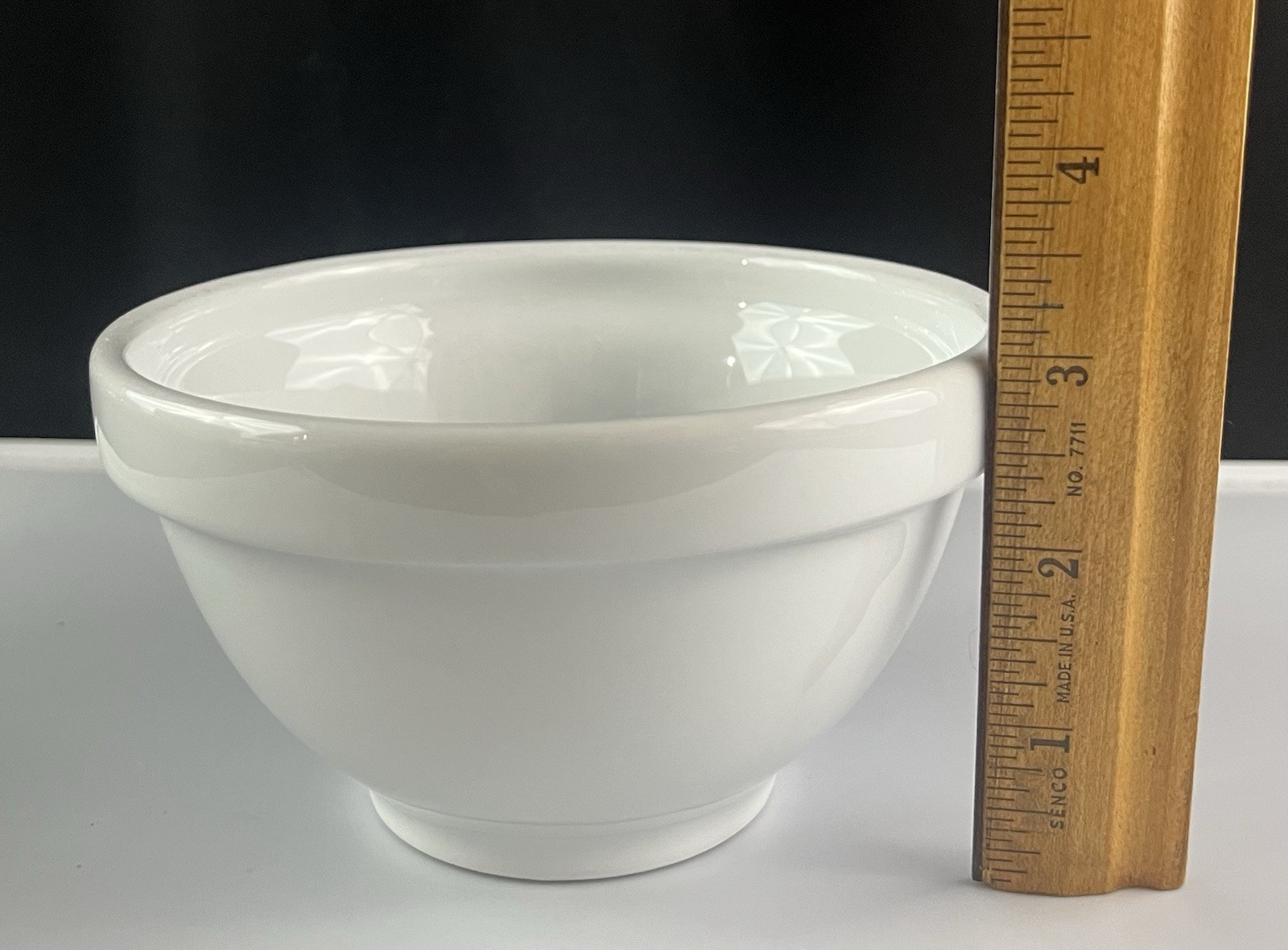 Vintage Naaman Israel White Fine Porcelain Small Bowls Set of 4 Stackable 5″
