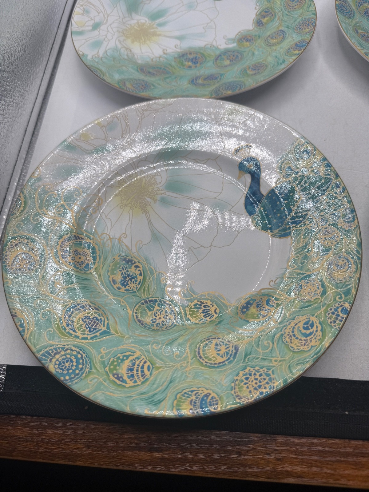 222 Fifth Lakshmi Peacock Floral Salad Plates Set of 4 Multicolor – Read