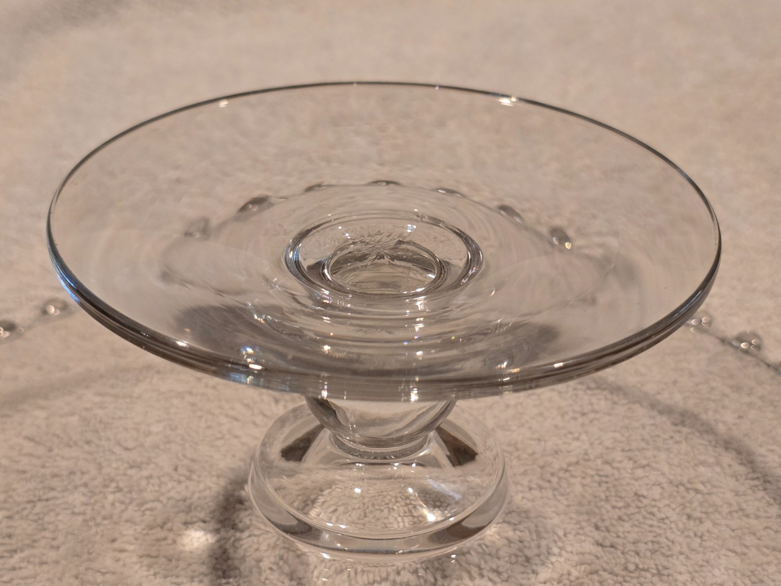 Vtg Imperial Glass Candlewick Pedestal Cake Stand Clear 10.25″ Mint No Chips