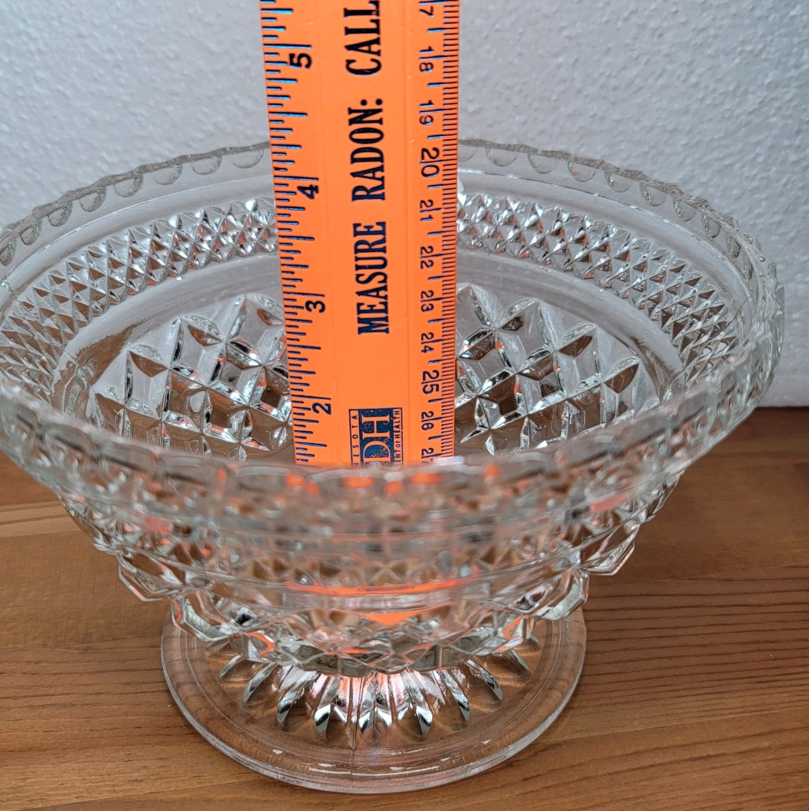 Anchor Hocking Wexford Covered Candy Dish Pedestal Crystal Glass w Lid 7.5 In