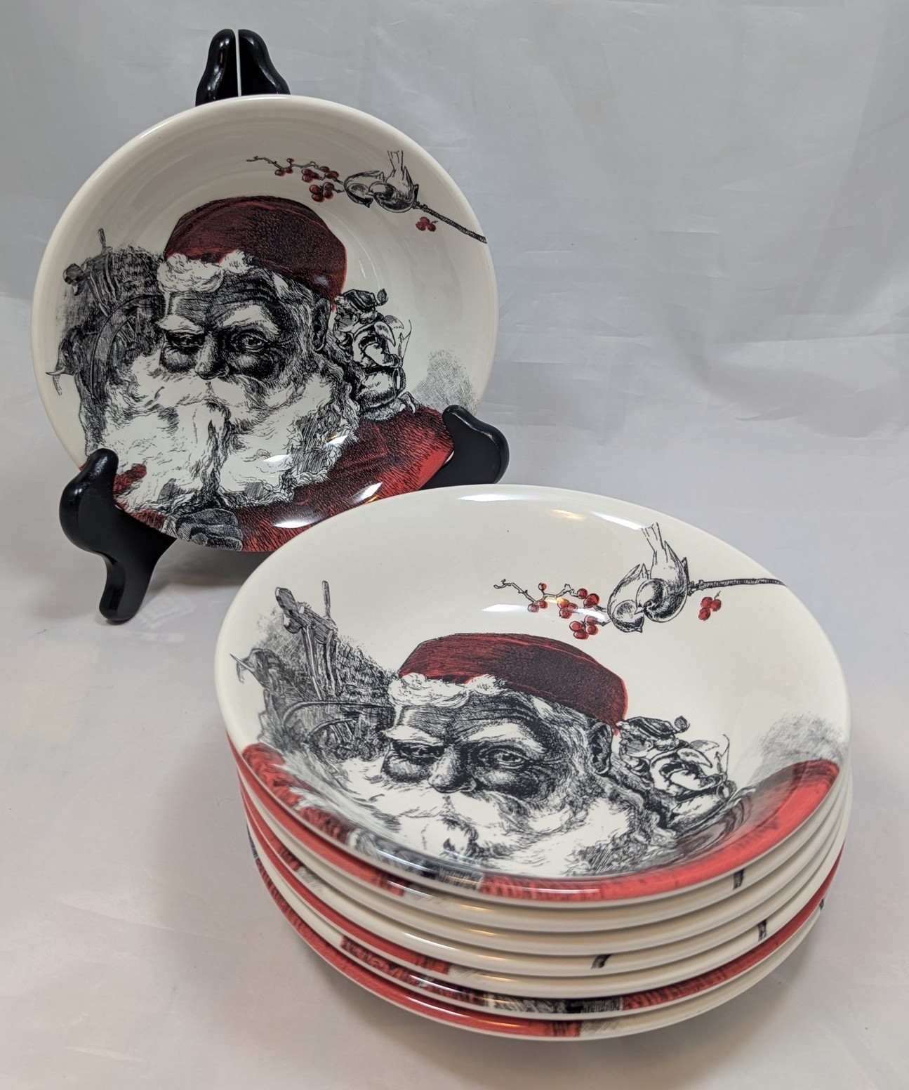 Royal Stafford Old Saint Nick Santa 7″ Christmas Soup Bowl Carly Dodsley HTF