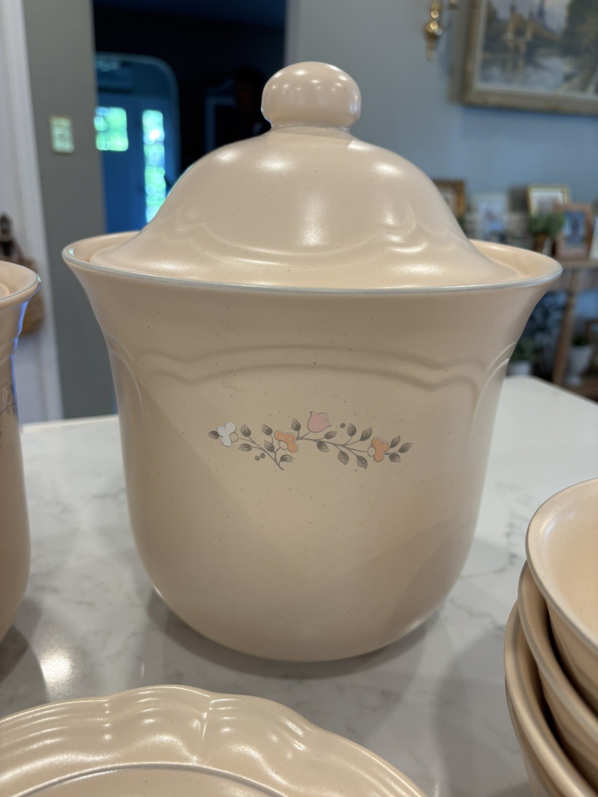 Pfaltzgraff Remembrance VINTAGE FLORAL DINNERWARE LOT CREAM IVORY PEACH PINK USA
