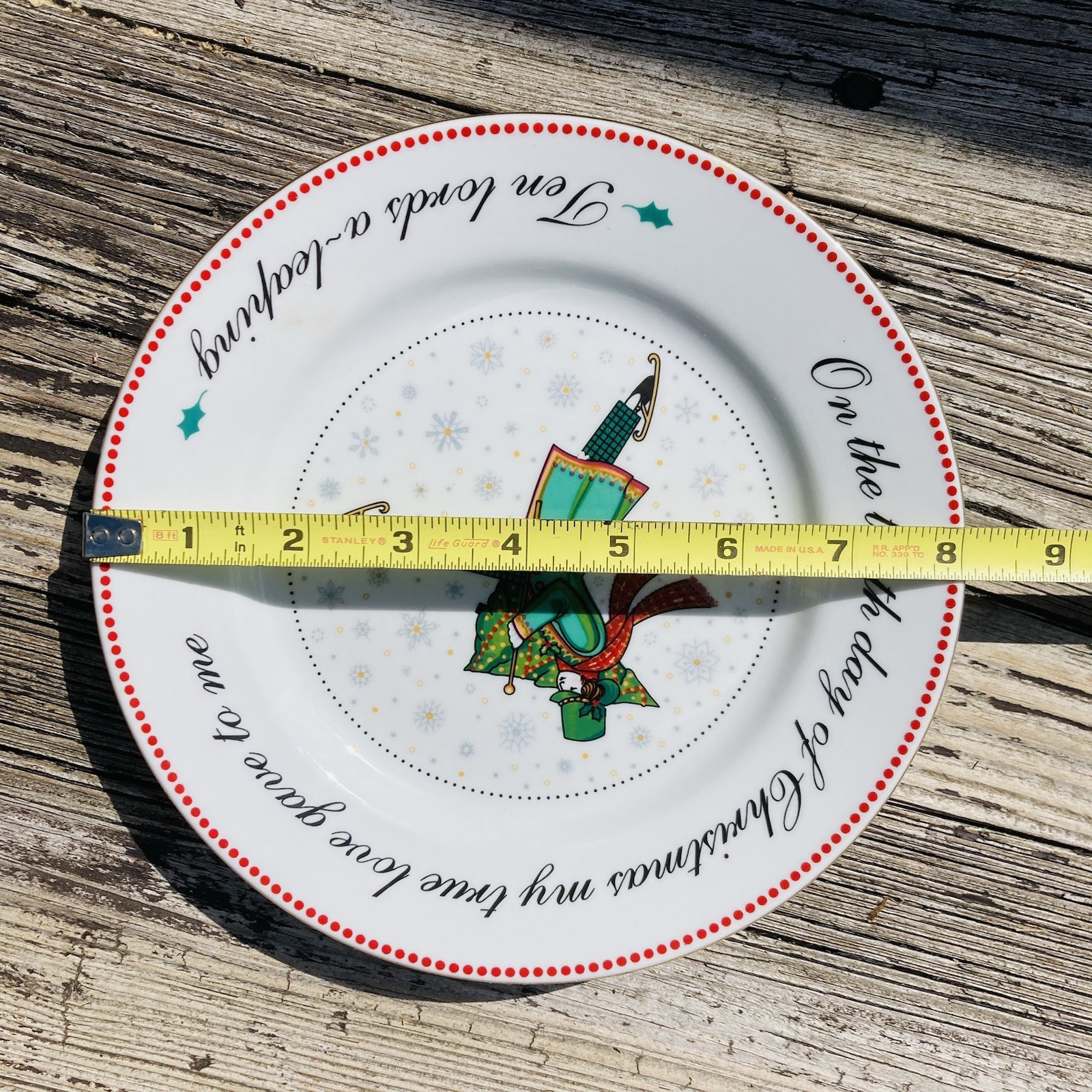 Vintage 12 Days Of Christmas 8″ Salad Plates Domestications Complete Set