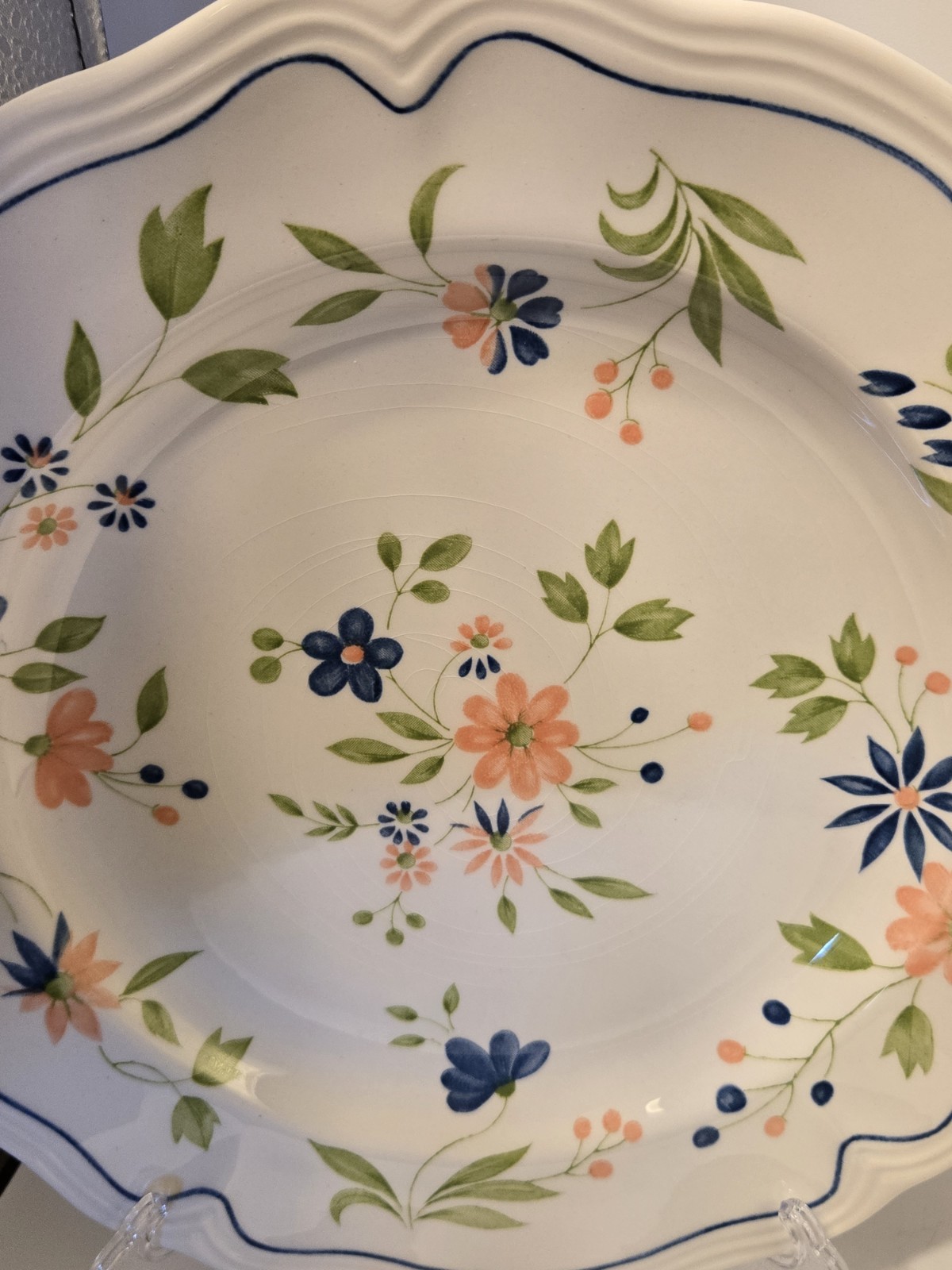 Vintage Sears Country French Ironstone 70’s #4453 Scalloped Floral Set Of 12