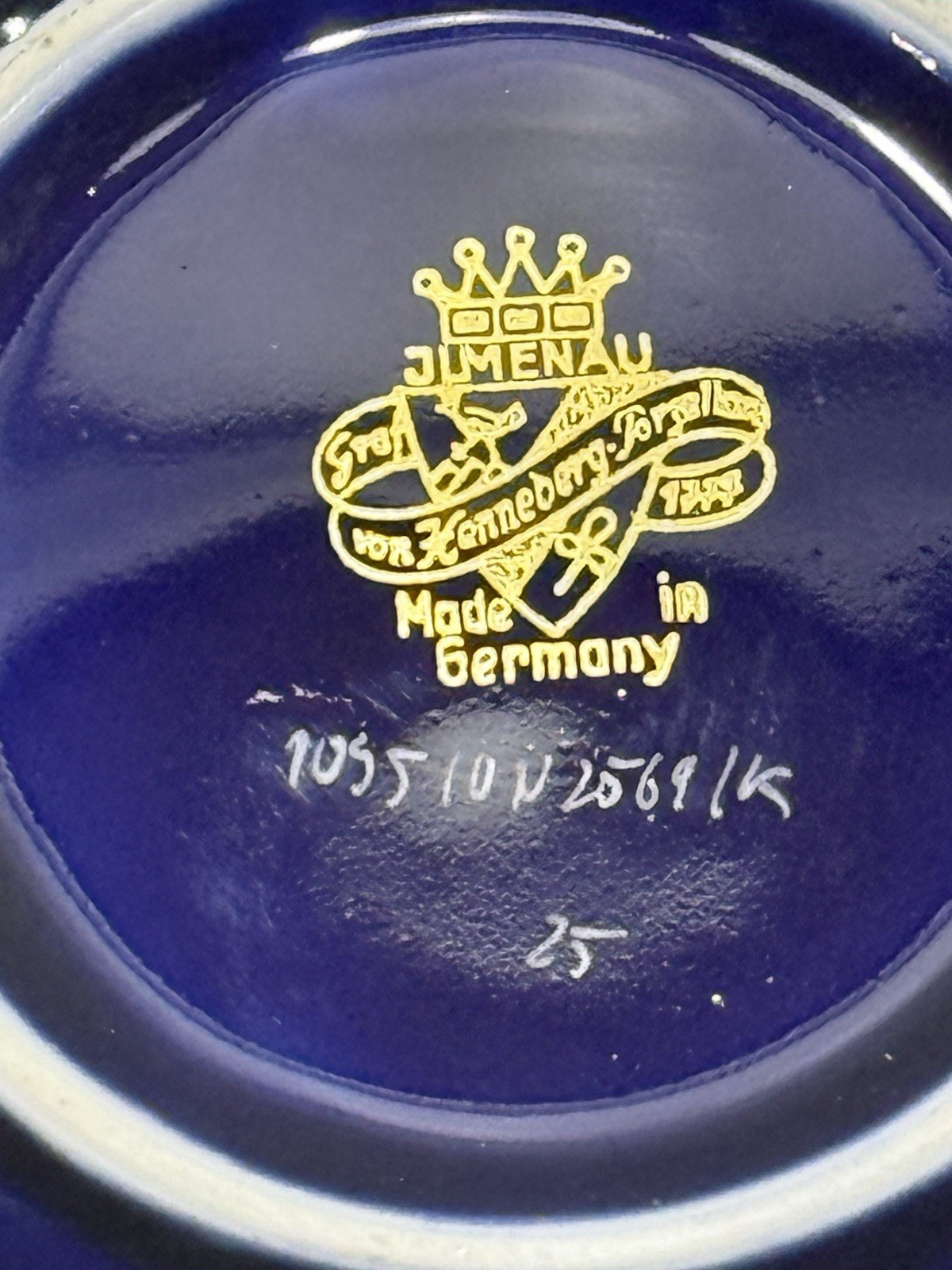 3 VTG GERMAN JLMENAU GRAF VON HENNEBERG ECHT KOBALT PORCELAIN 4.25″