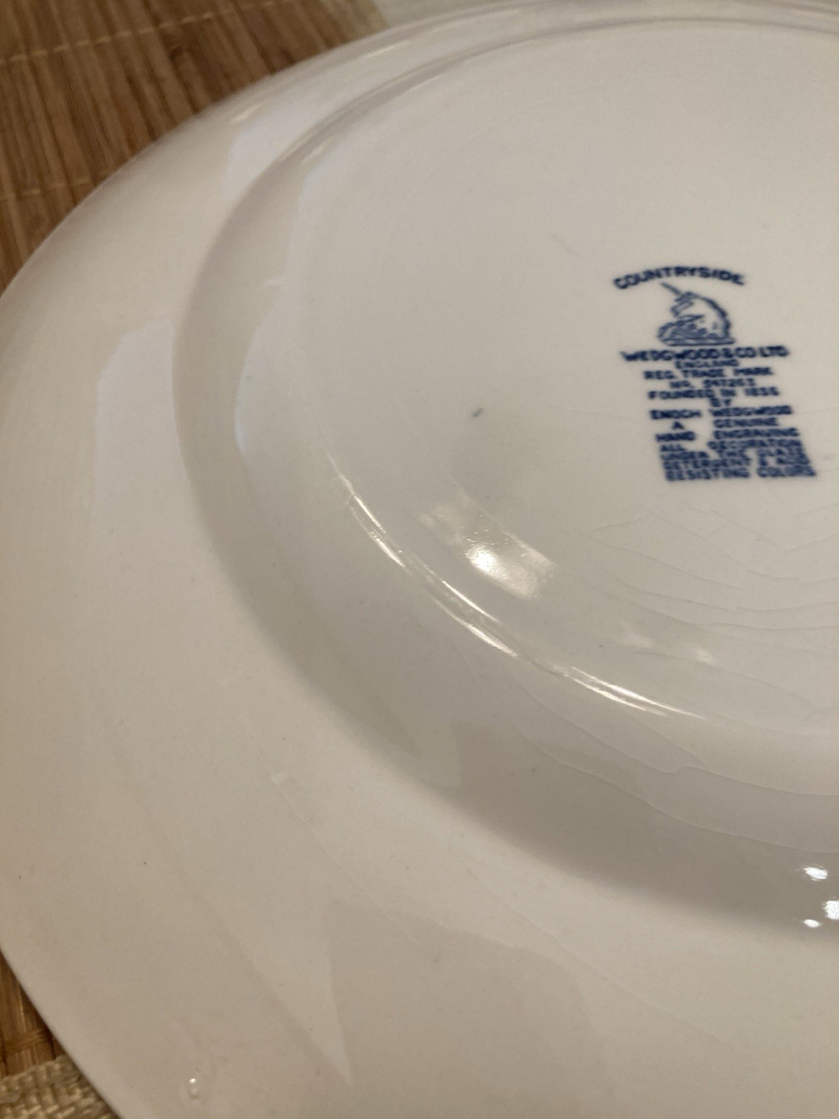 Porcelain china wedgewood countryside blue 11 Inch Dinner Plates No Chip/Crazing