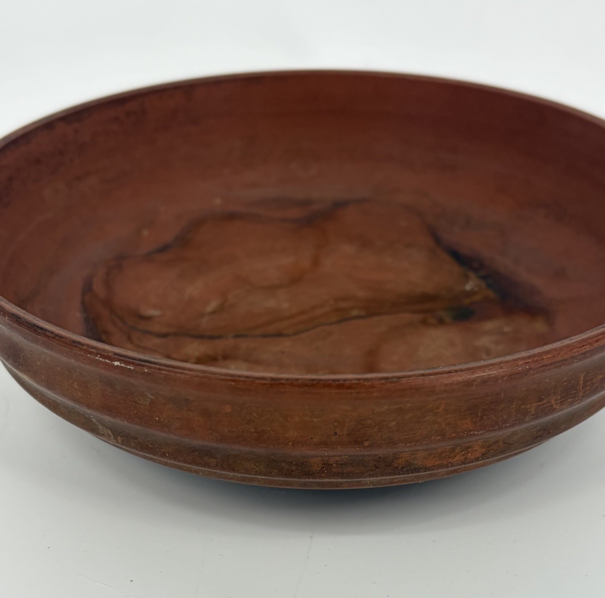 Vintage Earthenware Unglazed Pottery Bowl Red Clay 6 1/2 Inches