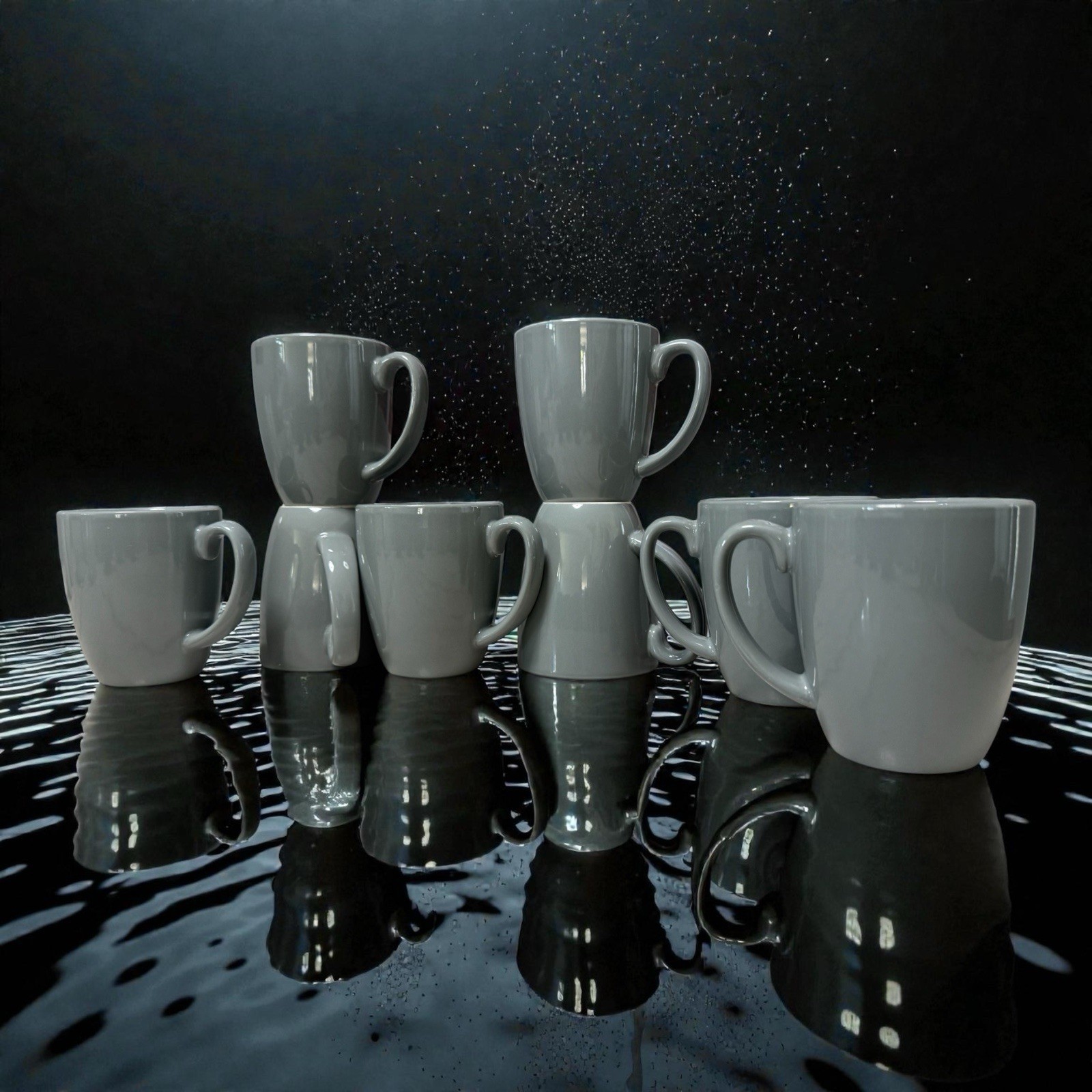 4 Corelle Coordinates Stoneware Stoneware Gray Coffee Mugs Cups 11 Oz