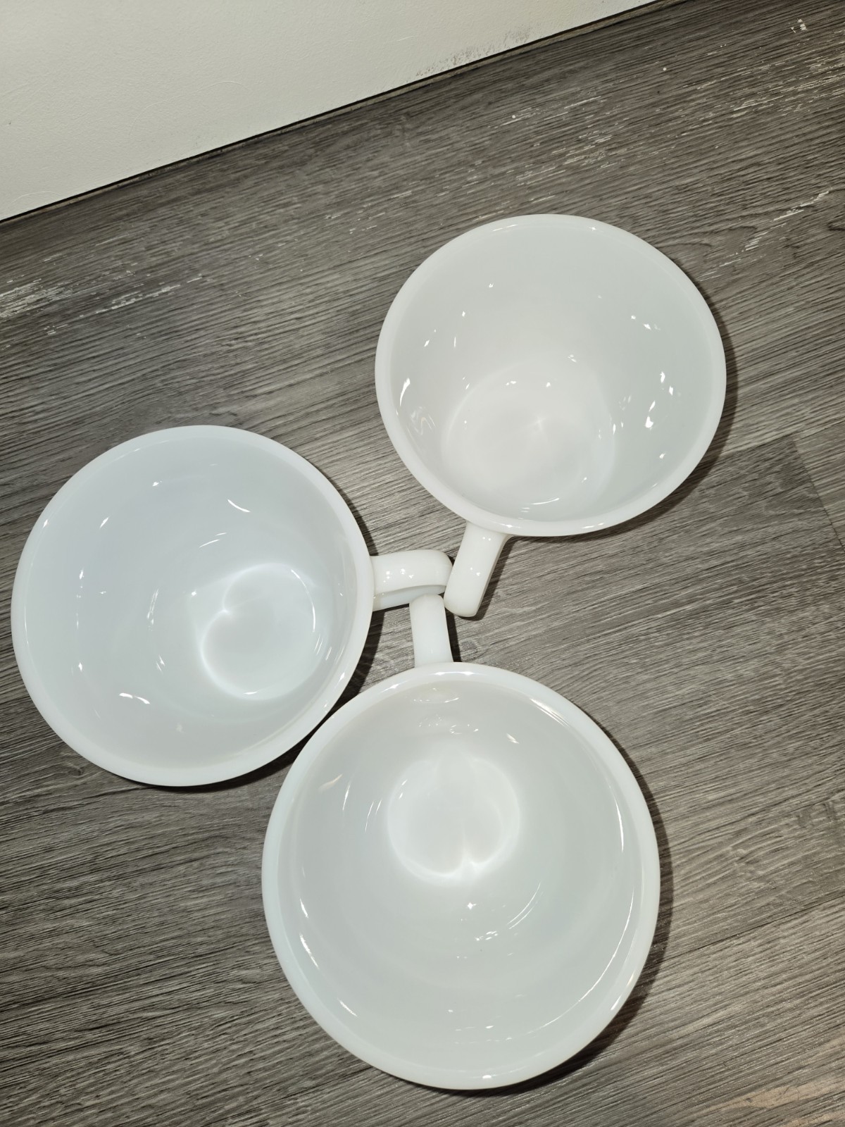 Vintage Corningware-Corelle Ribbon Bouquet Pattern-Milk Glass-Tea Coffee Cups