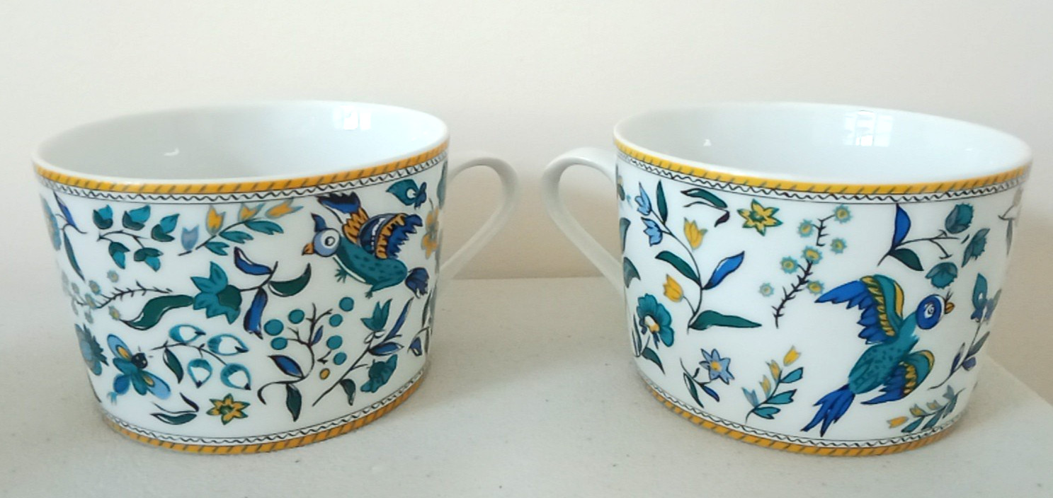 MISTRAL by SOLAFRANCE Bone China Coffee Mug Tea Cup 1994 Retired & Rare SET of 2